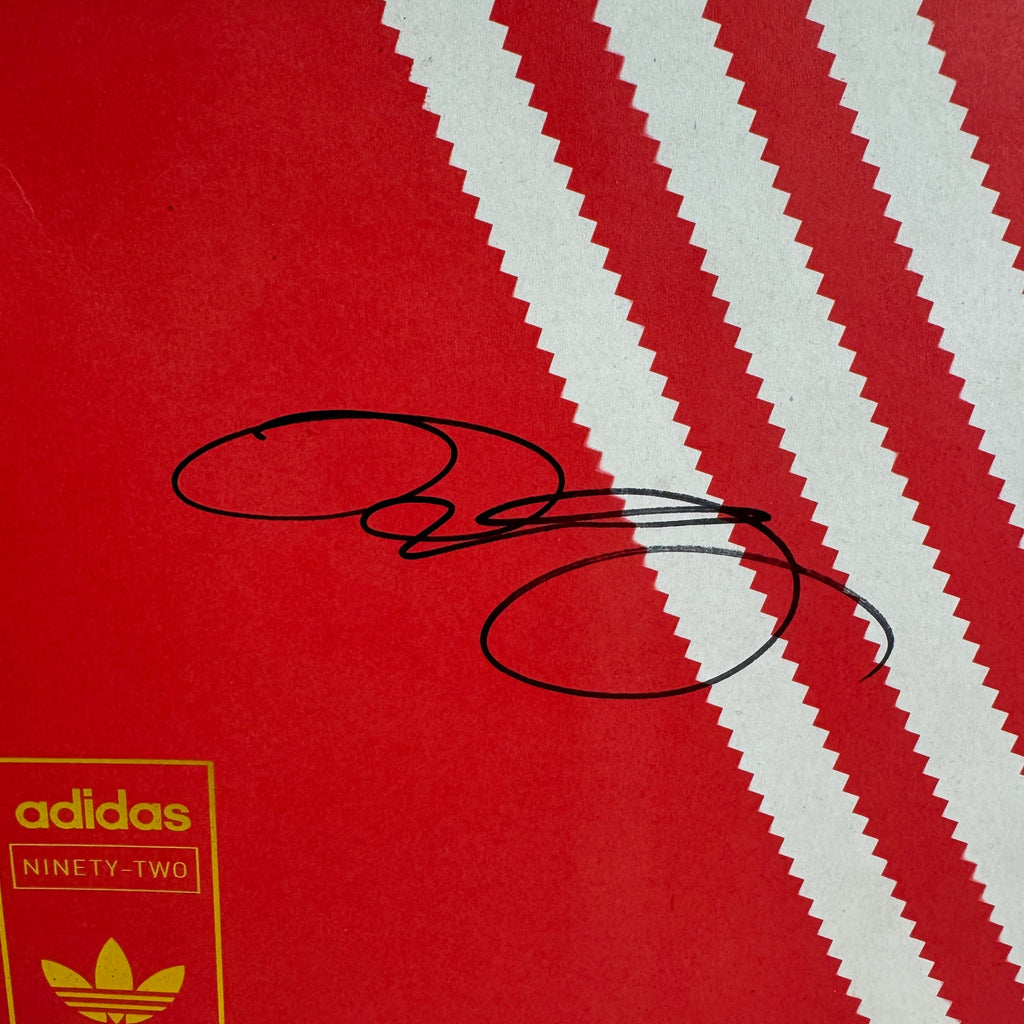 The Adidas Madrid Gary Neville Signed is a rare football boot associated with Gary Neville, featuring a classic Adidas