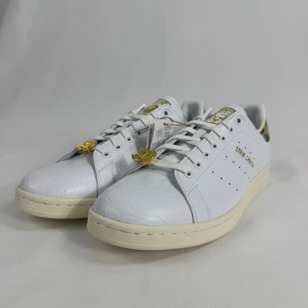The Adidas x Bape Stan Smith is a collaborative sneaker that blends the classic Stan Smith silhouette with BAPE's signature