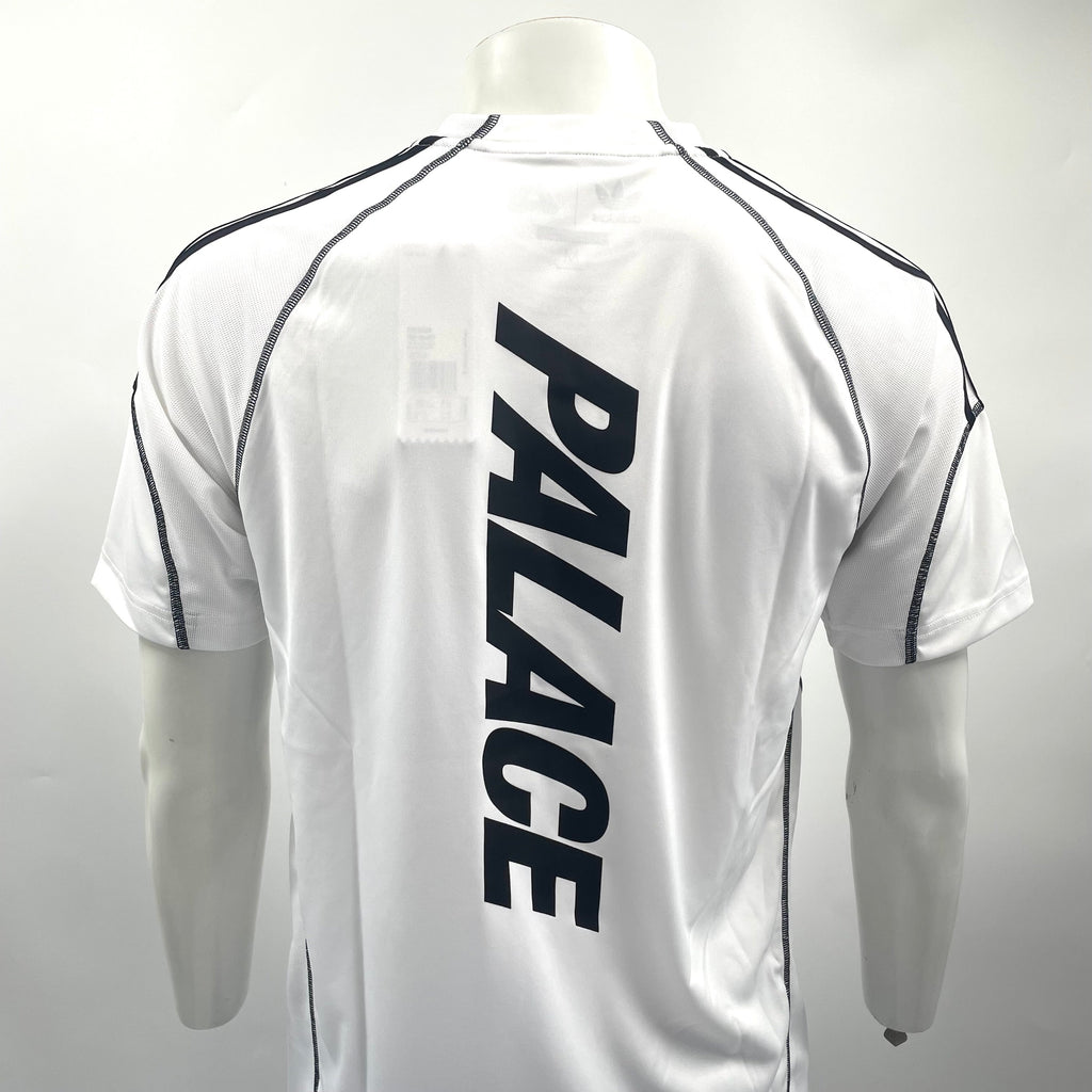Adidas X Palace Tee. White/Black stripe In Medium