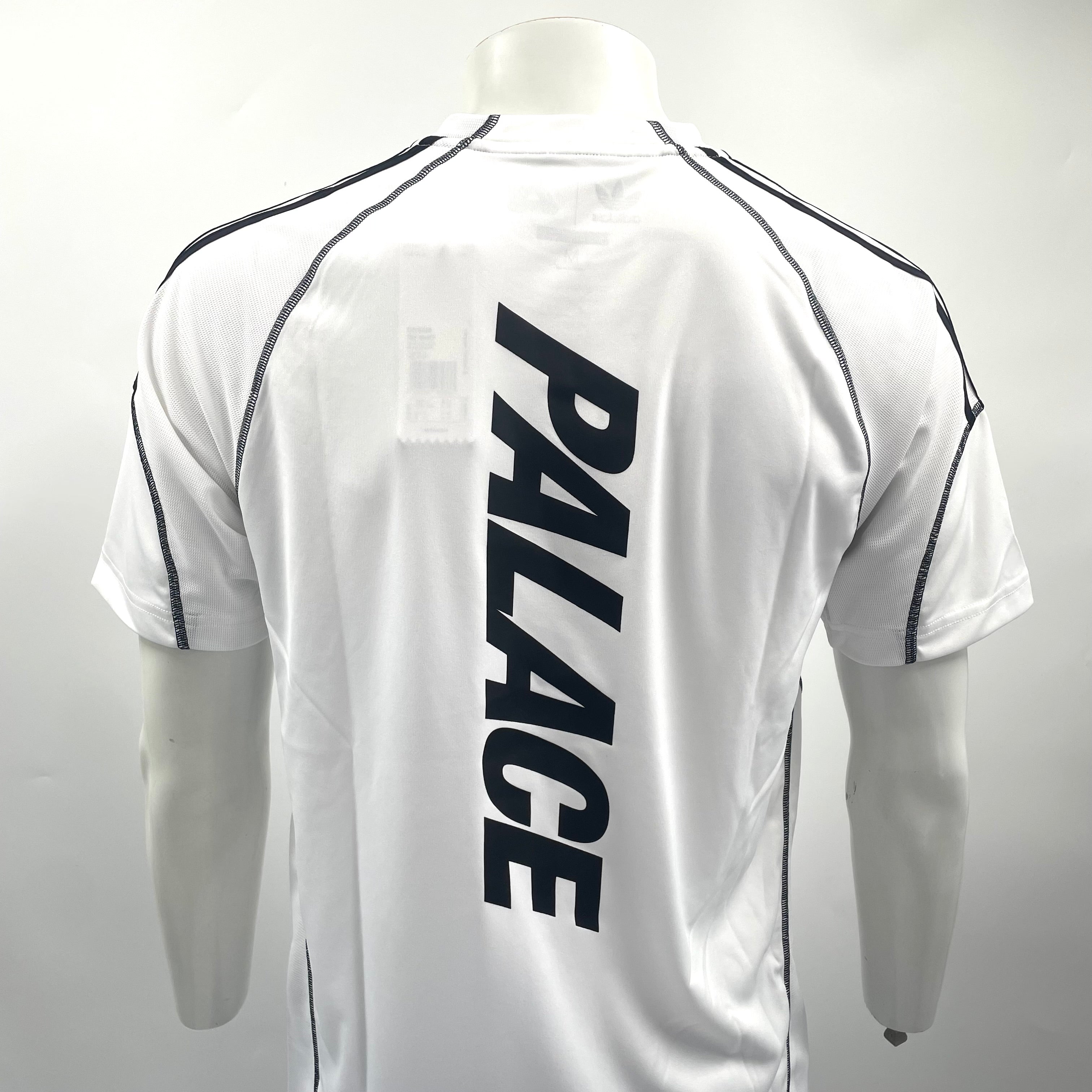 Adidas X Palace Tee. White/Black stripe In Medium
