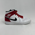 Air Jordan 1 Mid Red/White/Black combines one of the most iconic color palettes in sneaker history with the versatile Air