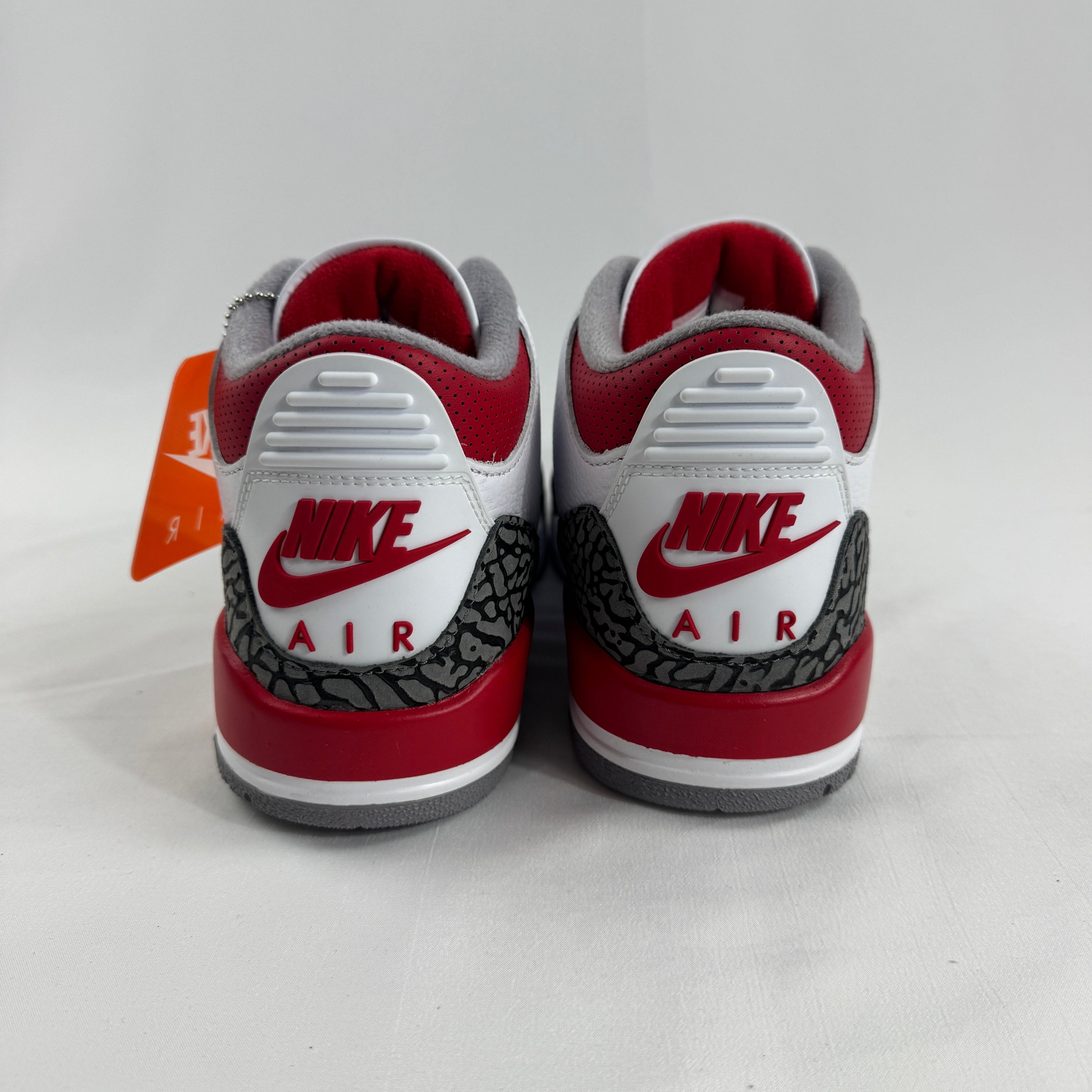 The Air Jordan 3 Retro Cement Grey combines the iconic Air Jordan 3 silhouette with a clean white leather upper, cement grey