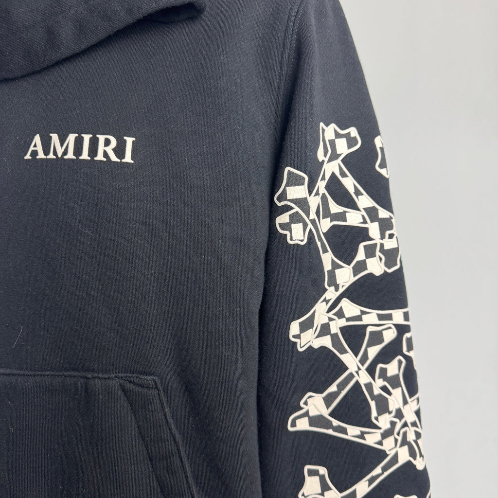Amiri Bones Stacked Hoodie crafted from premium cotton, featuring the iconic Bones graphic, adjustable drawstring hood,