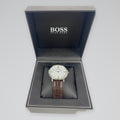 BOSS Jackson 40mm White Dial Brown Leather Men's Watch