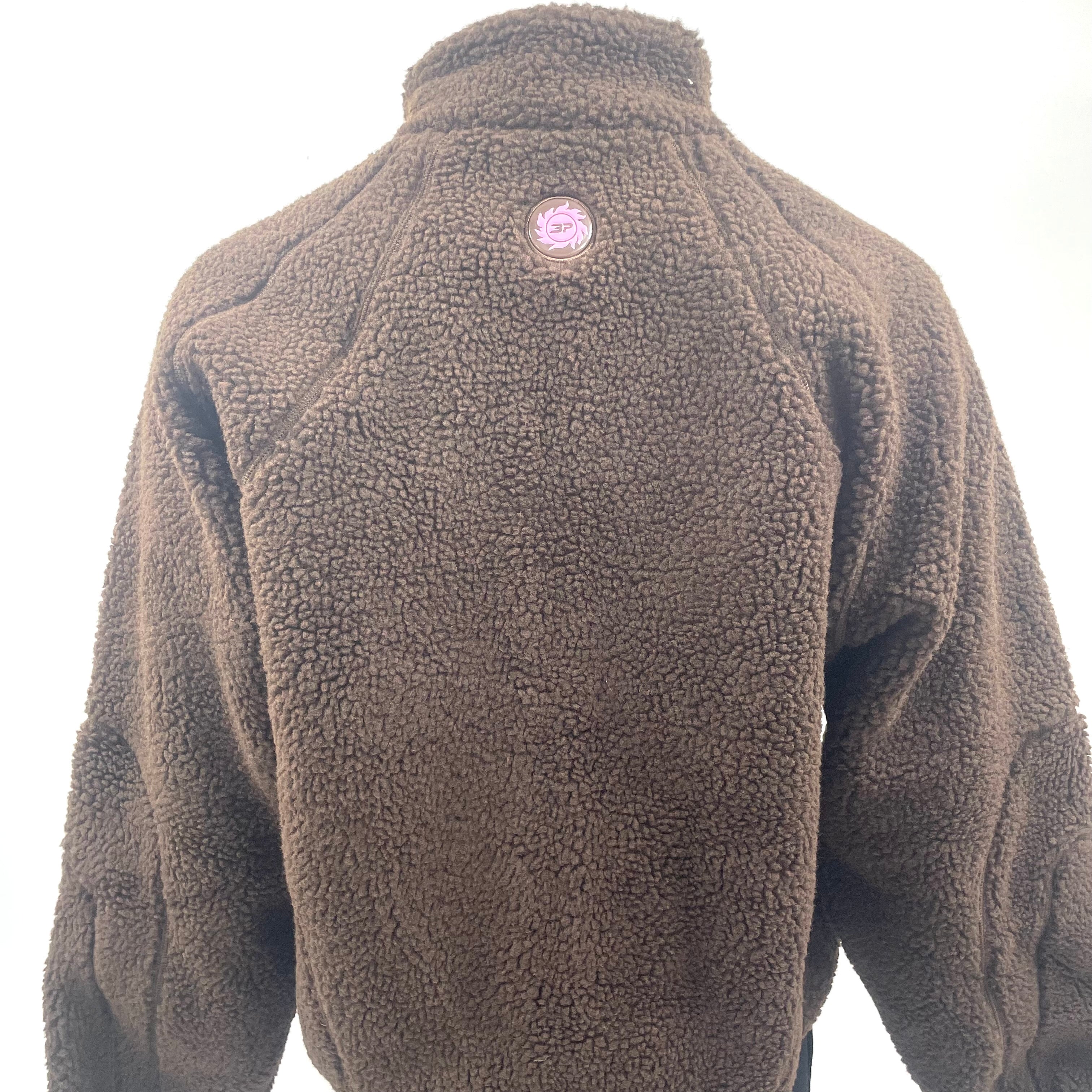 Broken Planet Zip-Up Polar Fleece Jacket In Mocha Brown. Size Large