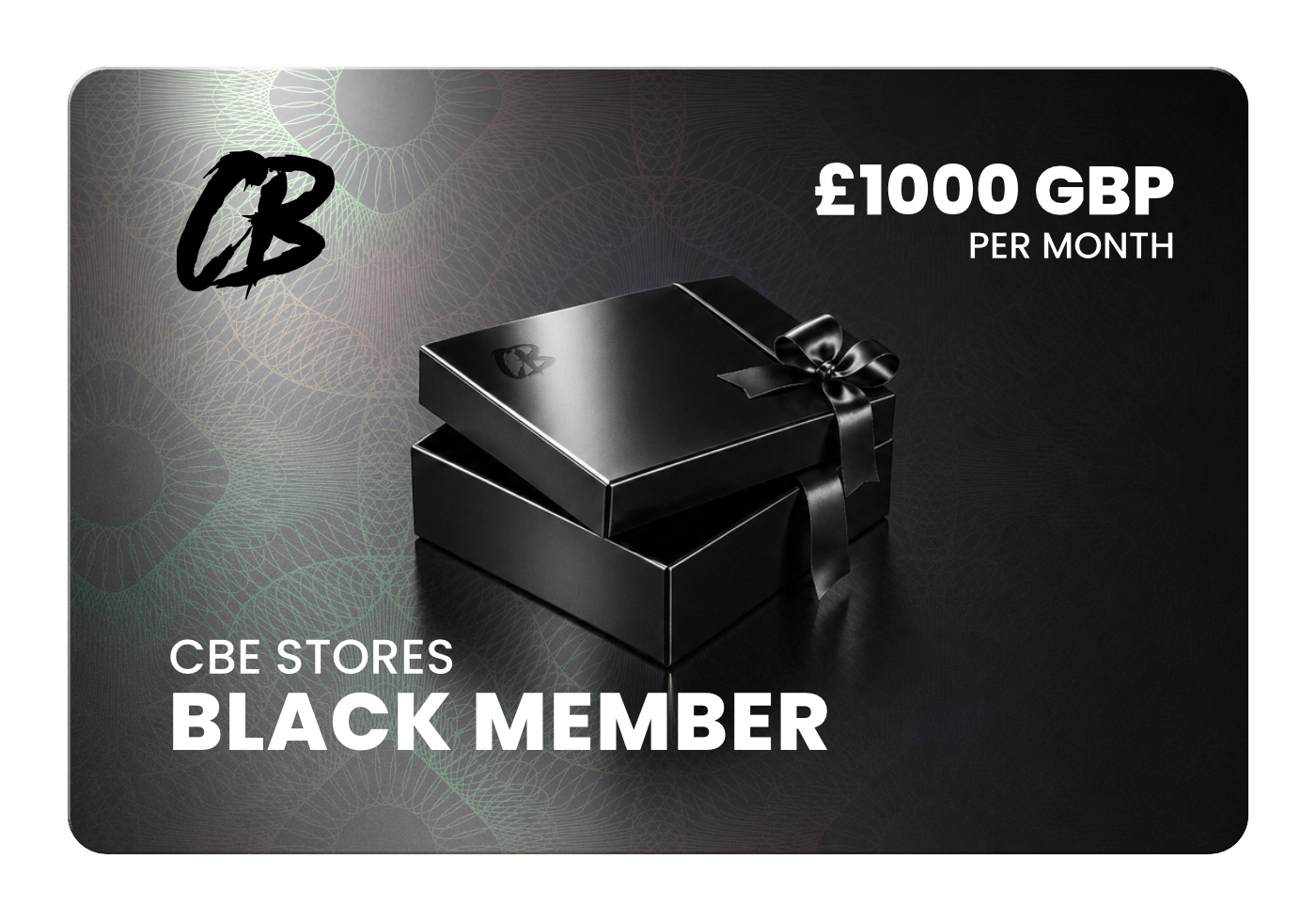 An image of the CB Stores Black membership card worth £1000