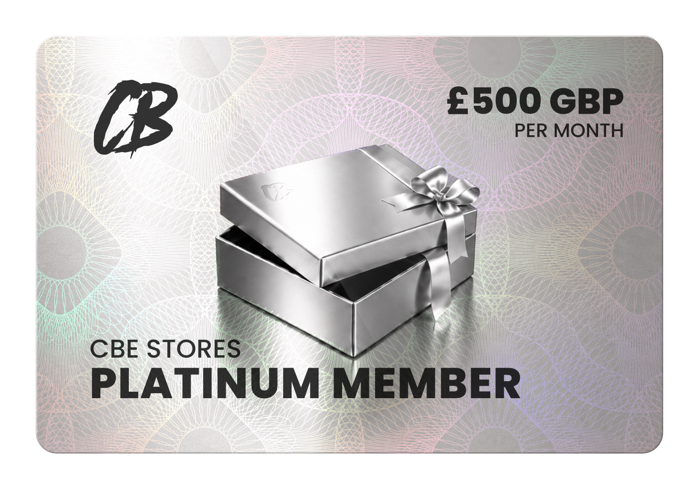 An image of the CB Stores Platinum  membership card worth £500