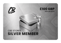 An image of the CB Stores Silver membership card worth £100