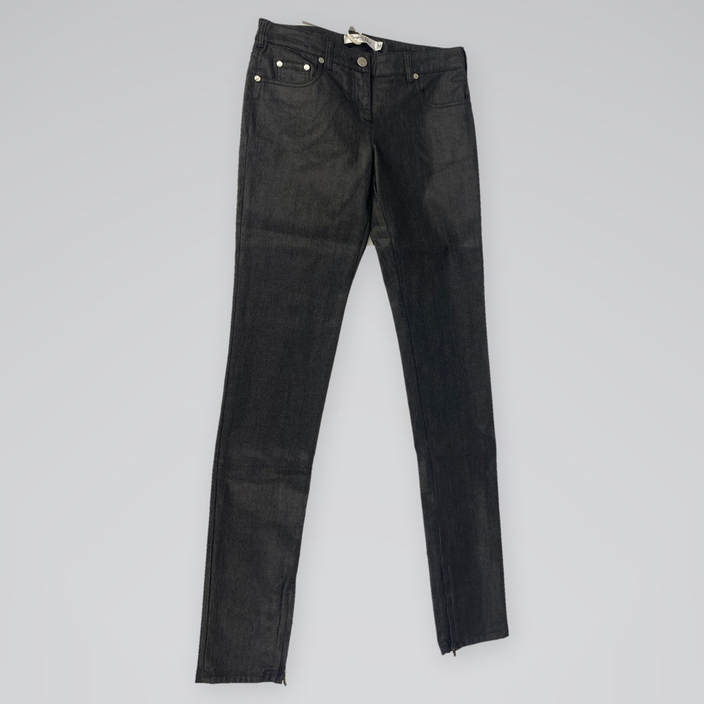 Christian Dior Coated Skinny Jeans Ankle Zip Black