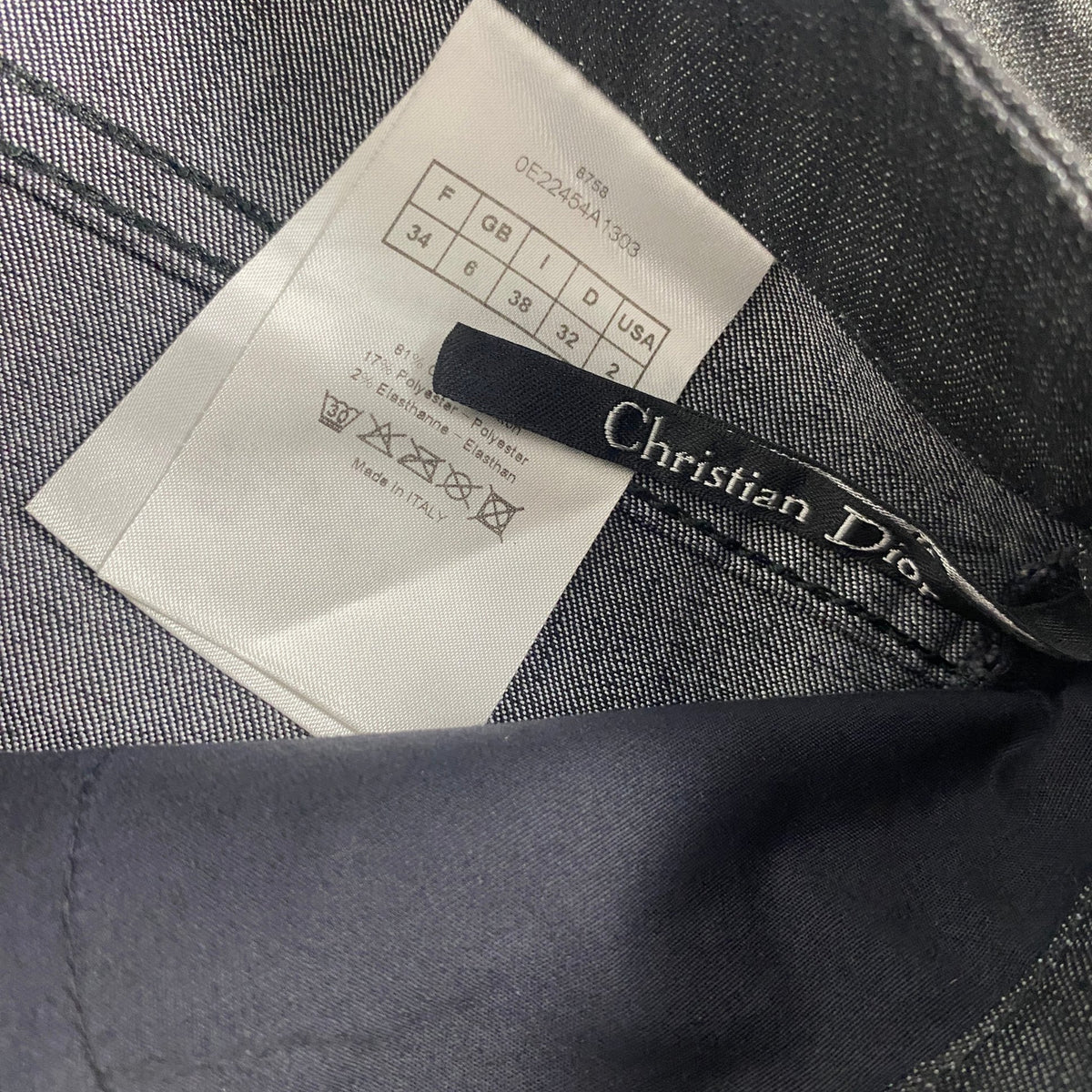 Christian Dior Coated Skinny Jeans Ankle Zip Black