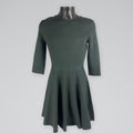 Christian Dior Wool Knit Fit & Flare Dress Green