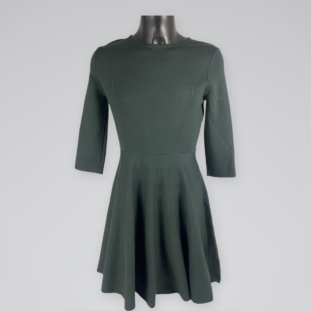 Christian Dior Wool Knit Fit & Flare Dress Green