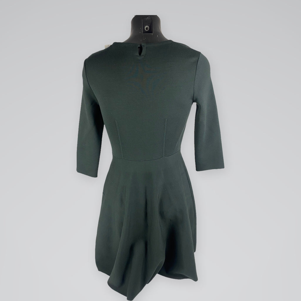 Christian Dior Wool Knit Fit & Flare Dress Green