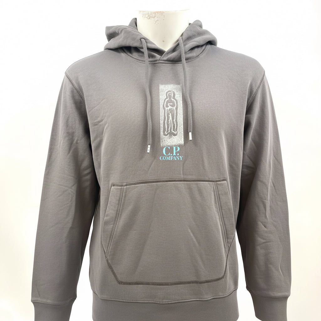 CP Company Graphic Hoodie crafted from premium cotton, featuring a bold graphic design, adjustable drawstring hood, ribbed