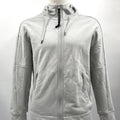 CP Company Hooded Zipup Grey crafted from premium fabric, featuring a full zip closure, adjustable hood, signature C.P.