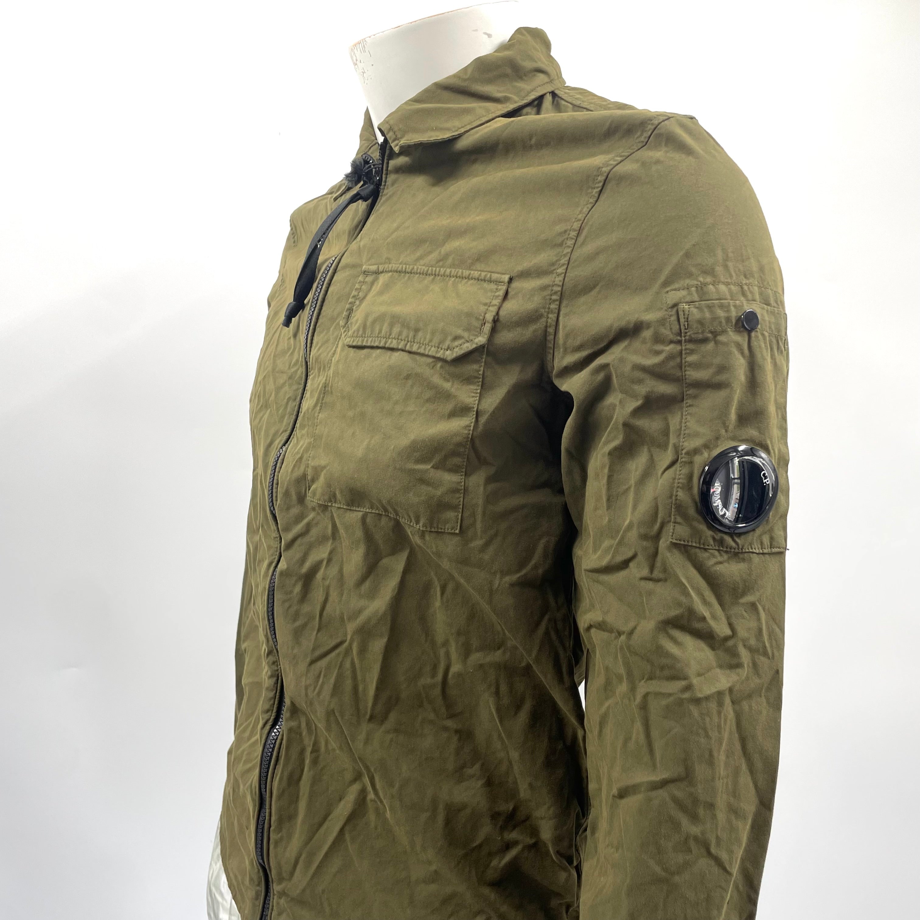 CP Company Zip Overshirt Ivy Green crafted from premium fabric, featuring a full zip closure, signature C.P. Company