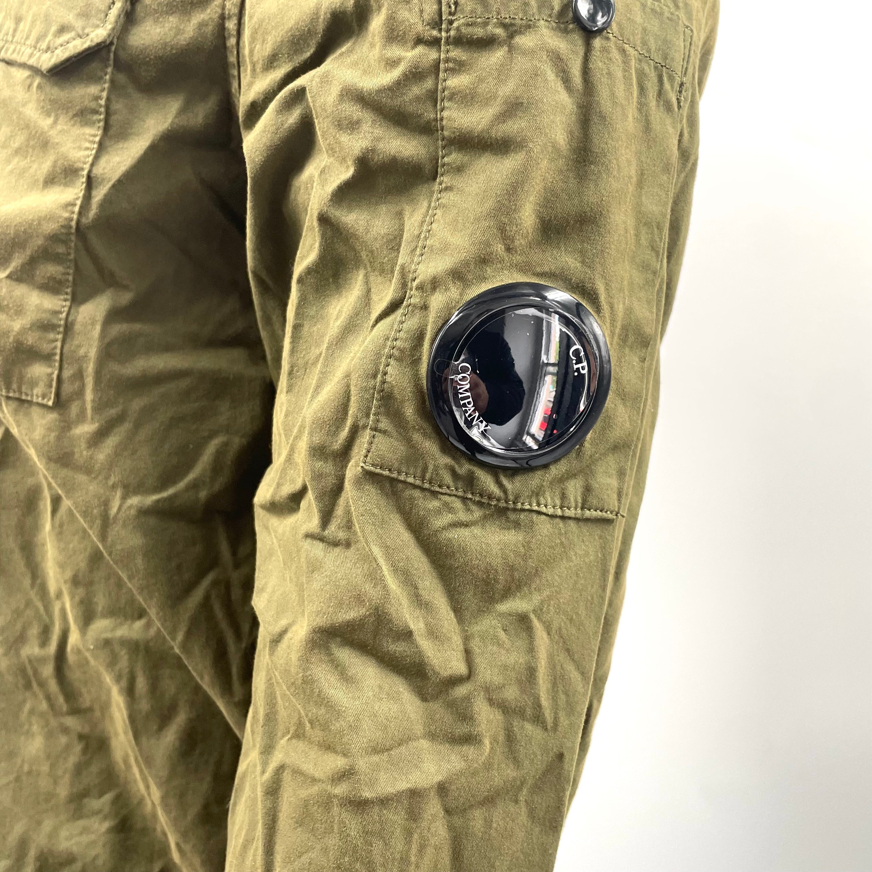 CP Company Zip Overshirt Ivy Green crafted from premium fabric, featuring a full zip closure, signature C.P. Company