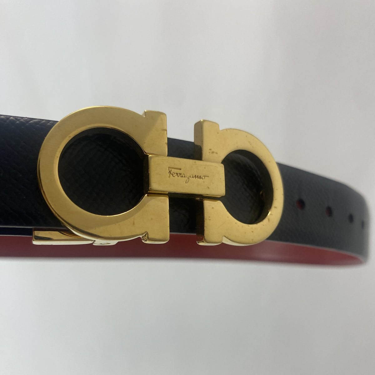 Ferragamo Gancini Reversible Belt Black / Red