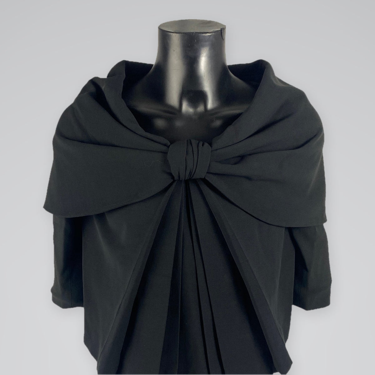 Giambattista Valli Draped Bow Wool Silk Jacket Black