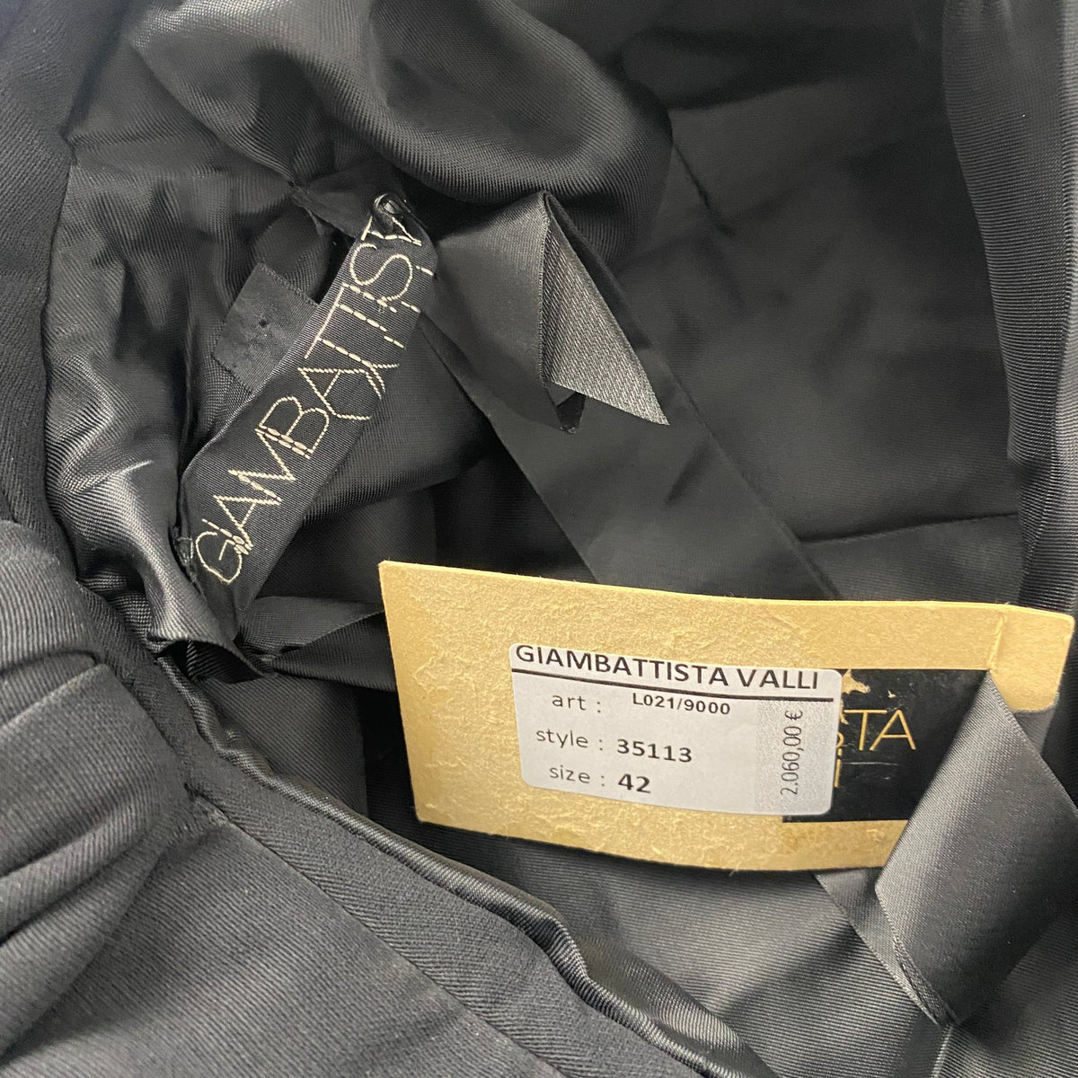Giambattista Valli Draped Bow Wool Silk Jacket Black