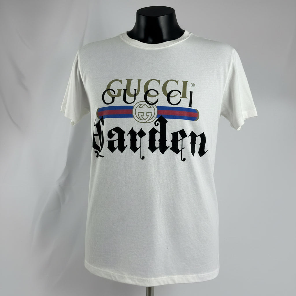 Gucci Garden T Shirt crafted from soft premium cotton, featuring the iconic Gucci Garden graphic, a classic crew neck, and a