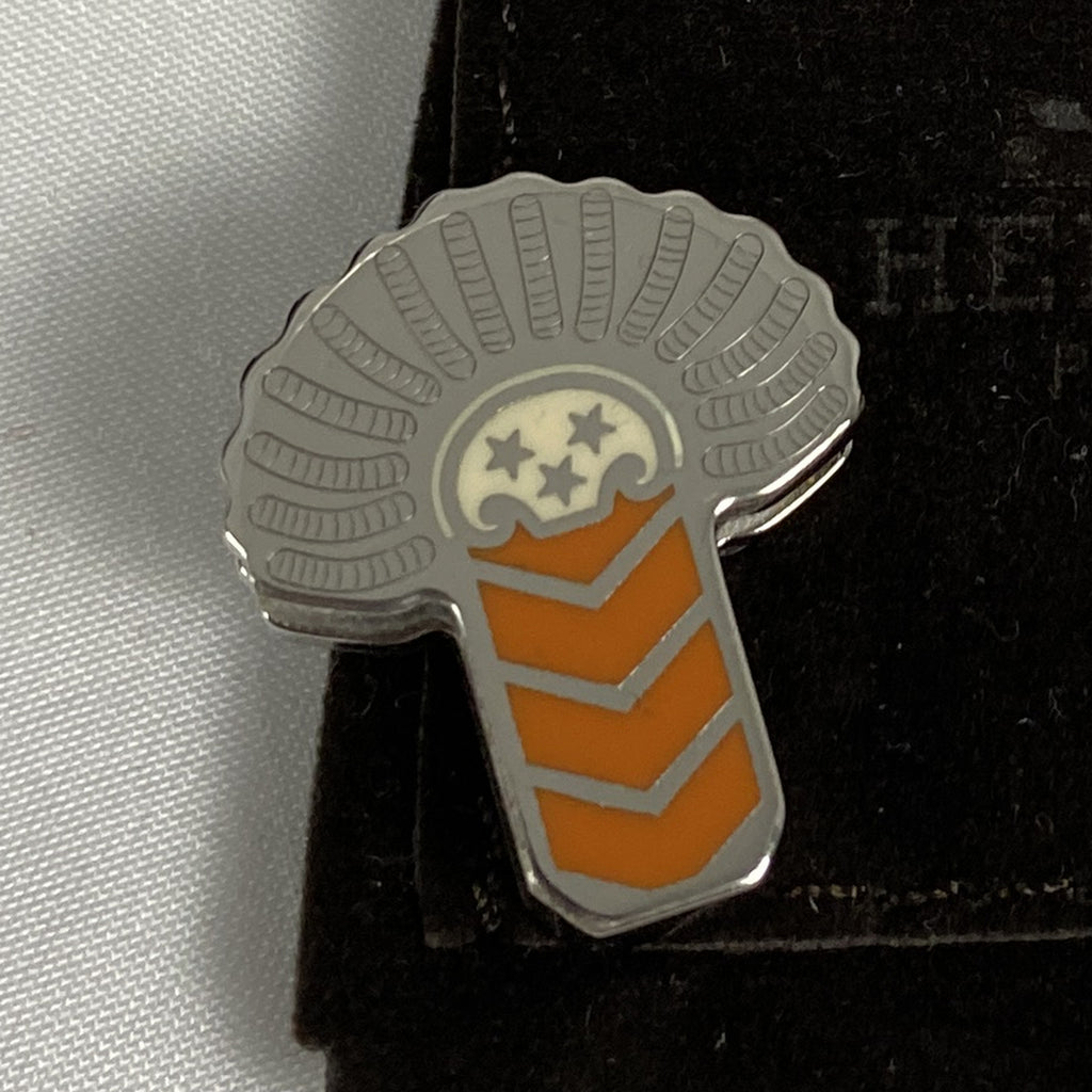 Hermès Enamel Plume Clip Orange / Palladium