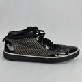 The Jimmy Choo Belgravia High-Top is a luxury sneaker that combines contemporary streetwear style with premium