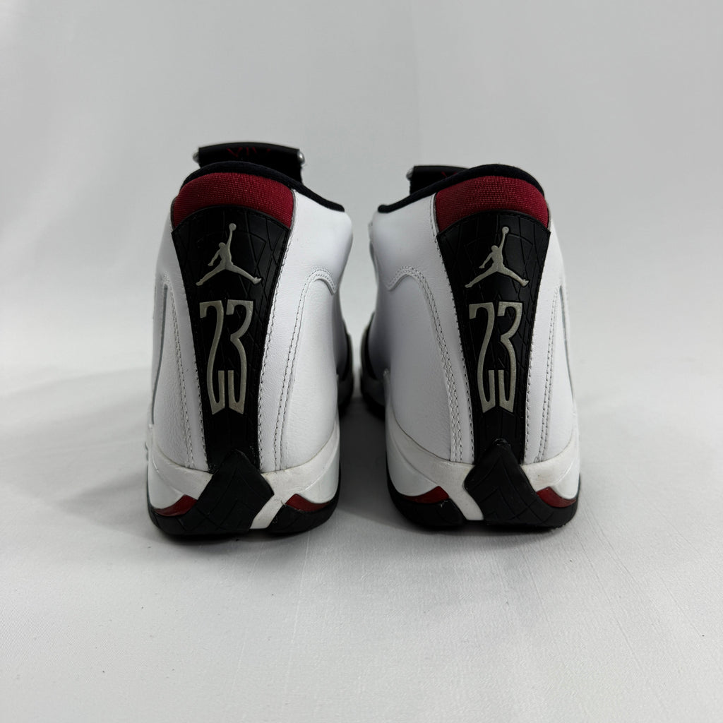 The Jordan 14 Retro "Black Toe" is one of the most iconic colorways in the Air Jordan 14 lineup, originally released in 1998