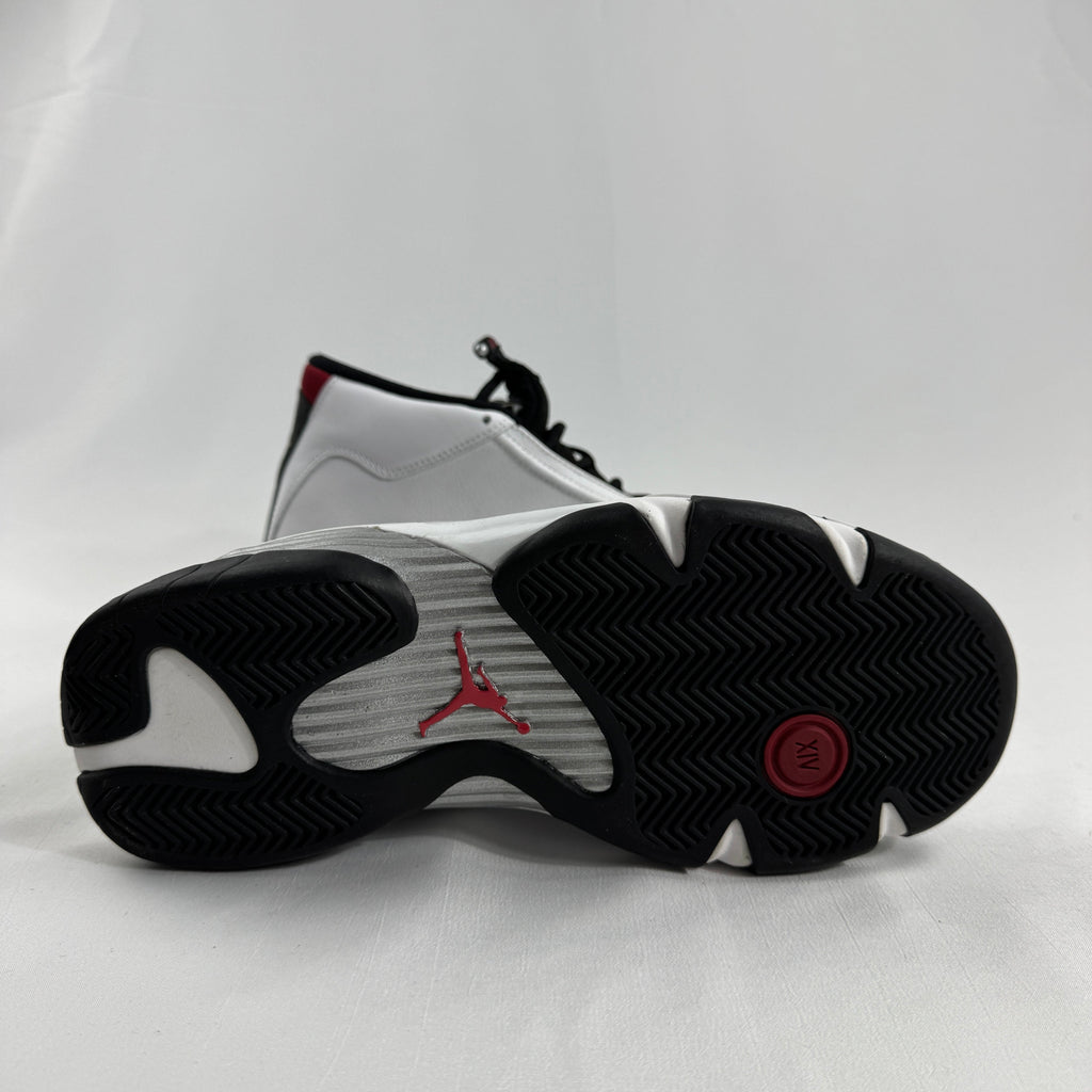 The Jordan 14 Retro "Black Toe" is one of the most iconic colorways in the Air Jordan 14 lineup, originally released in 1998