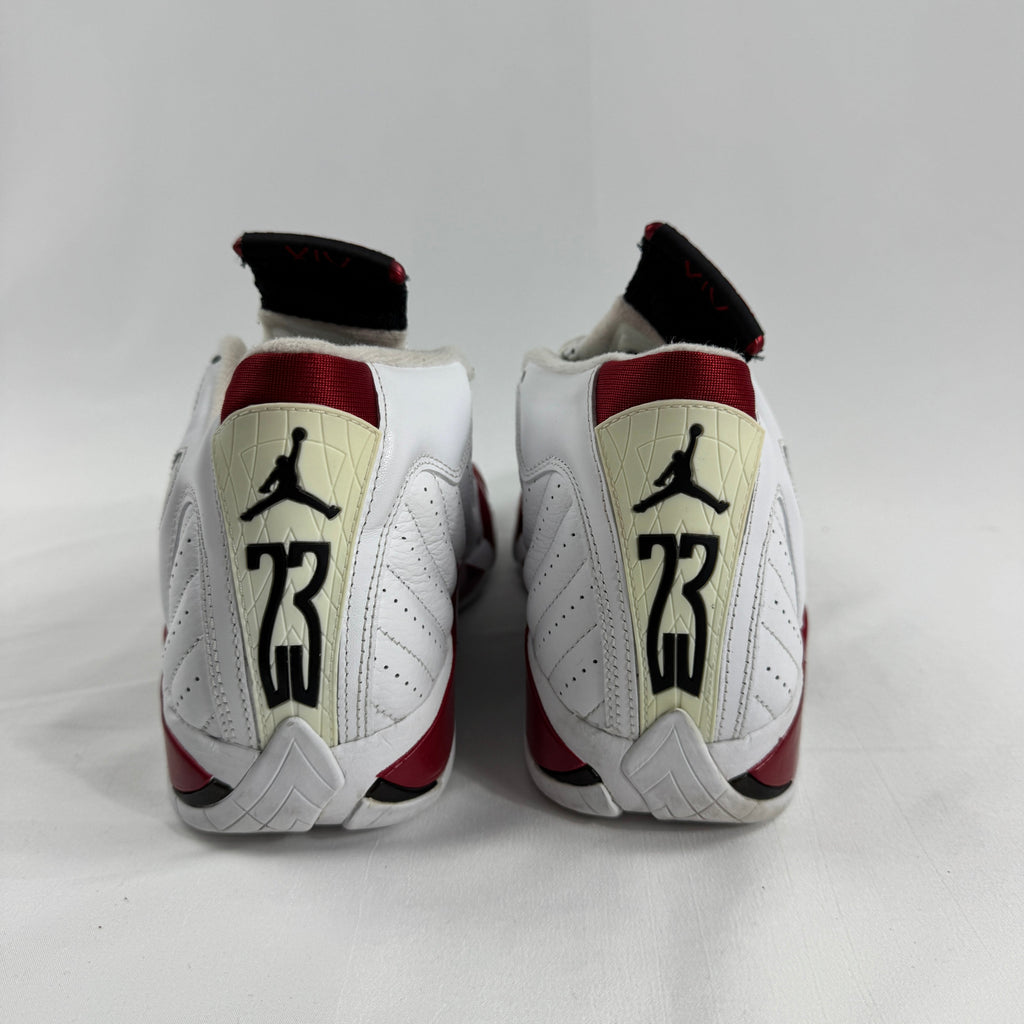 The Jordan 14 Retro "Candy Cane" (2012) is a classic re-release of one of the most recognizable Air Jordan 14 colorways.