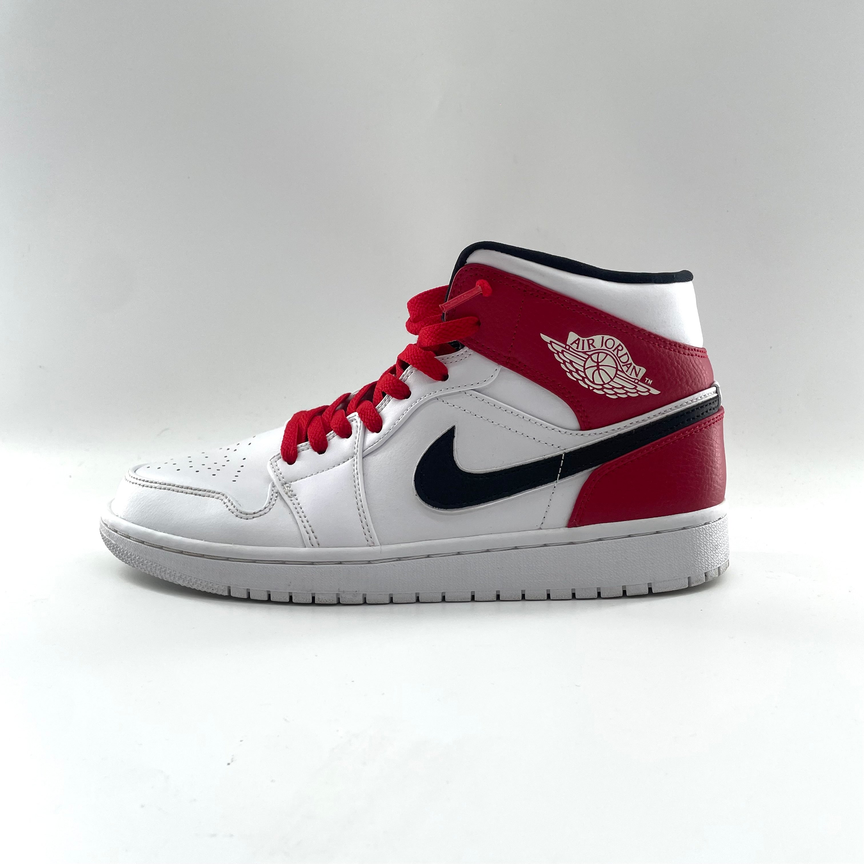 Jordan 1 Mid Red/White/Black Used. Size UK8