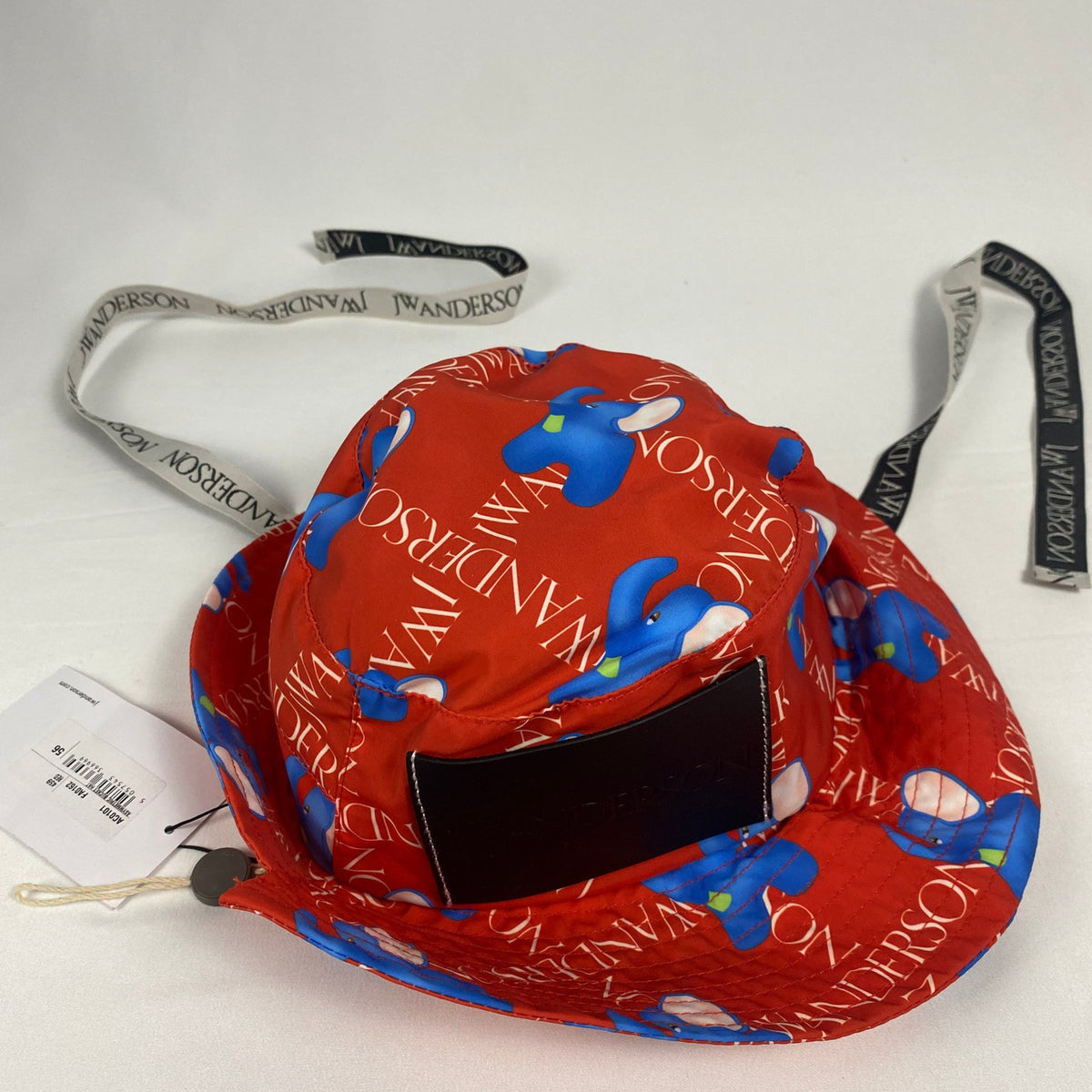 JW Anderson Asymmetric Elephant Print Bucket Hat Red