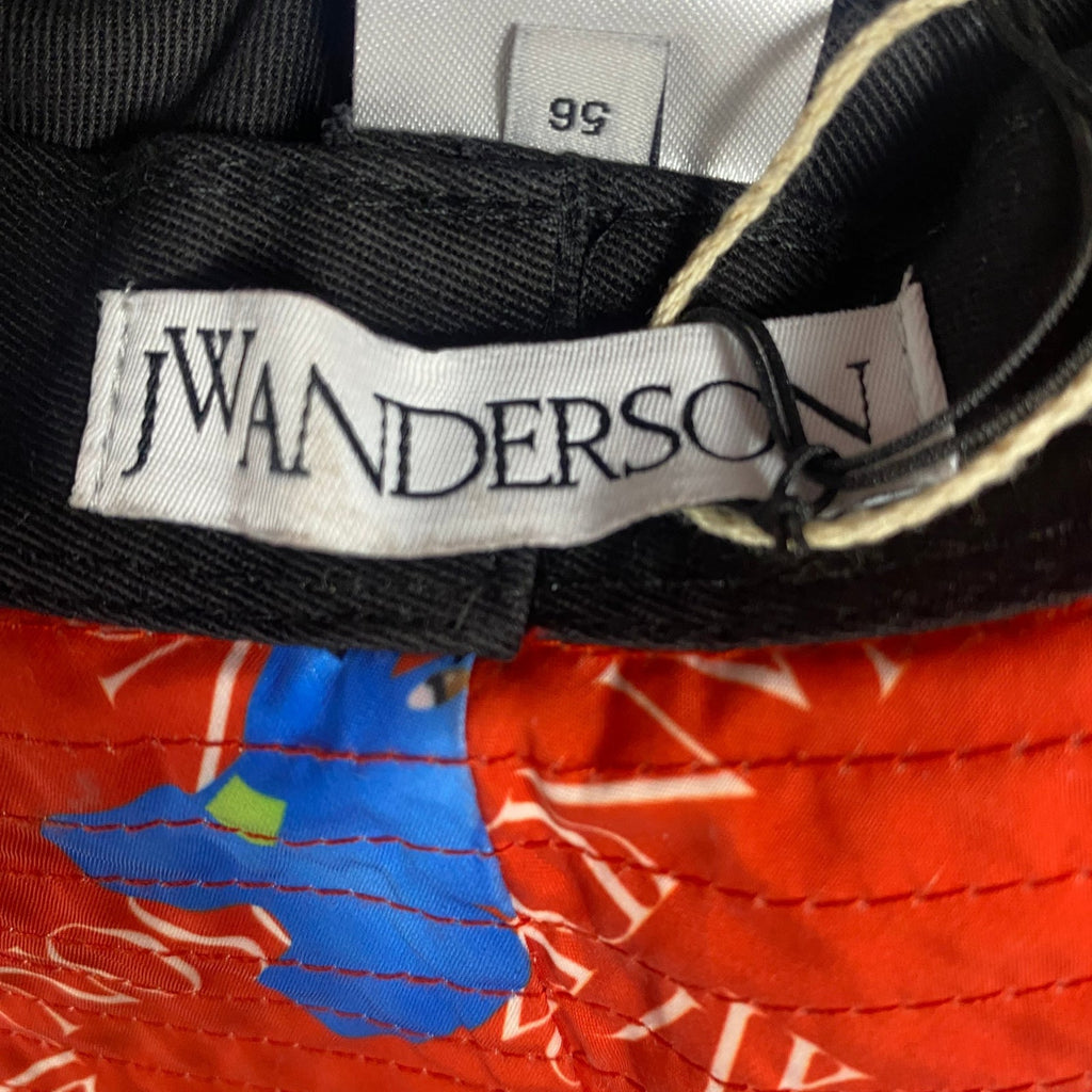 JW Anderson Asymmetric Elephant Print Bucket Hat Red
