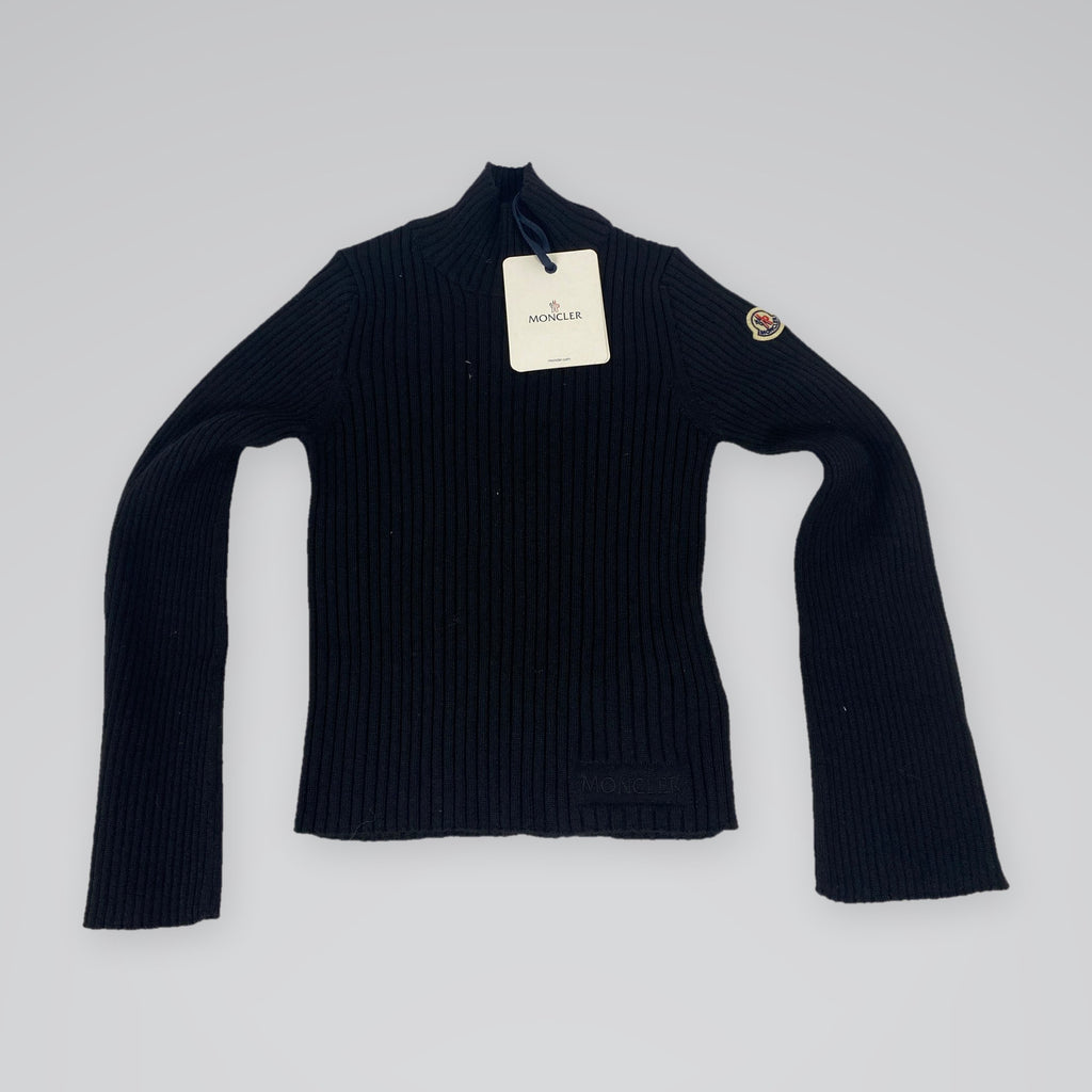 Moncler Kids' Ribbed Knit Turtleneck Navy