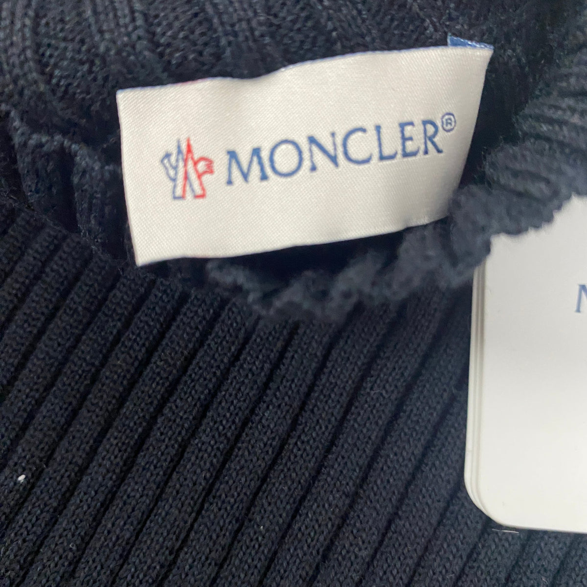 Moncler Kids' Ribbed Knit Turtleneck Navy