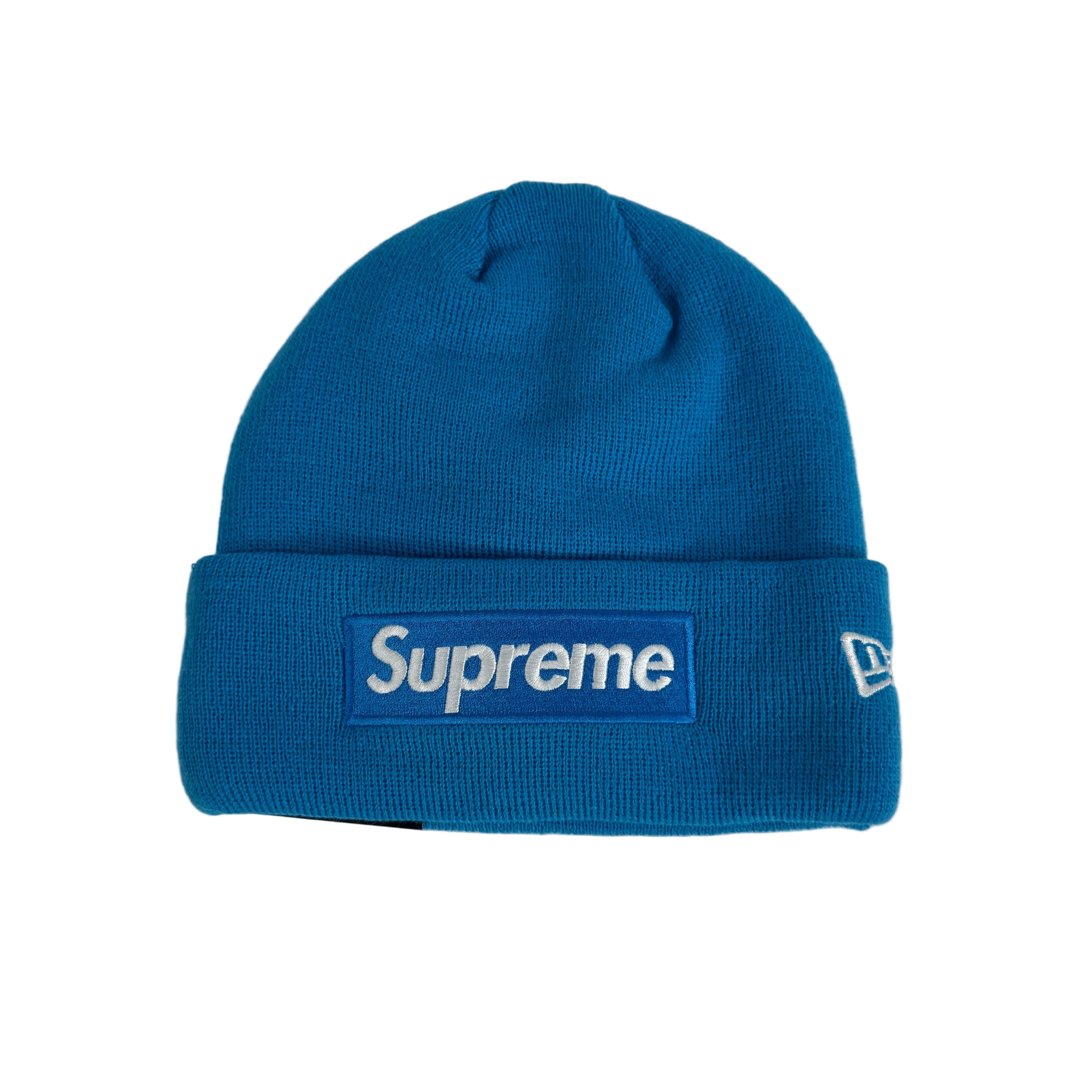 New Era Box Logo Supreme Beanie Blue, Brand New With Tags