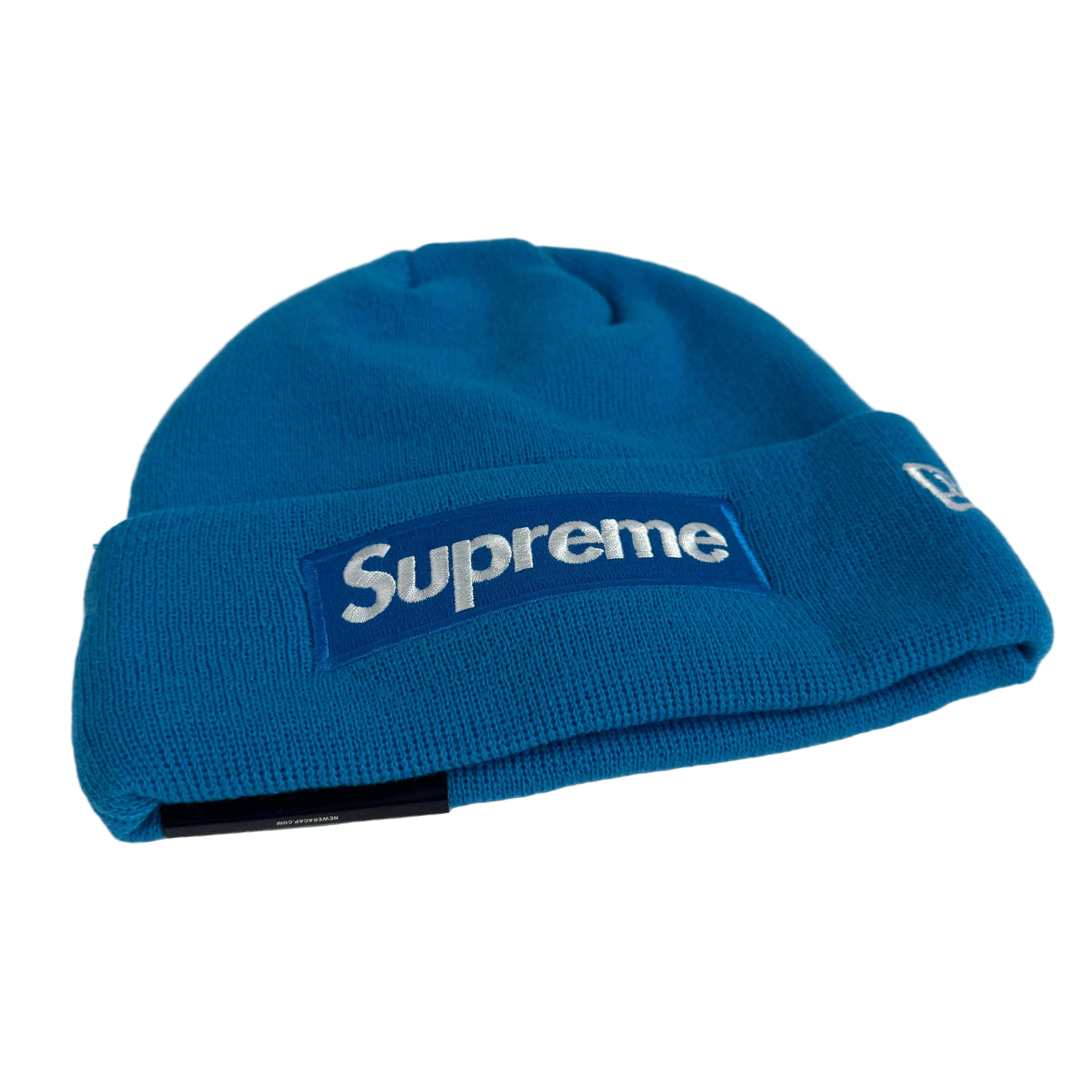 New Era Box Logo Supreme Beanie Blue, Brand New With Tags