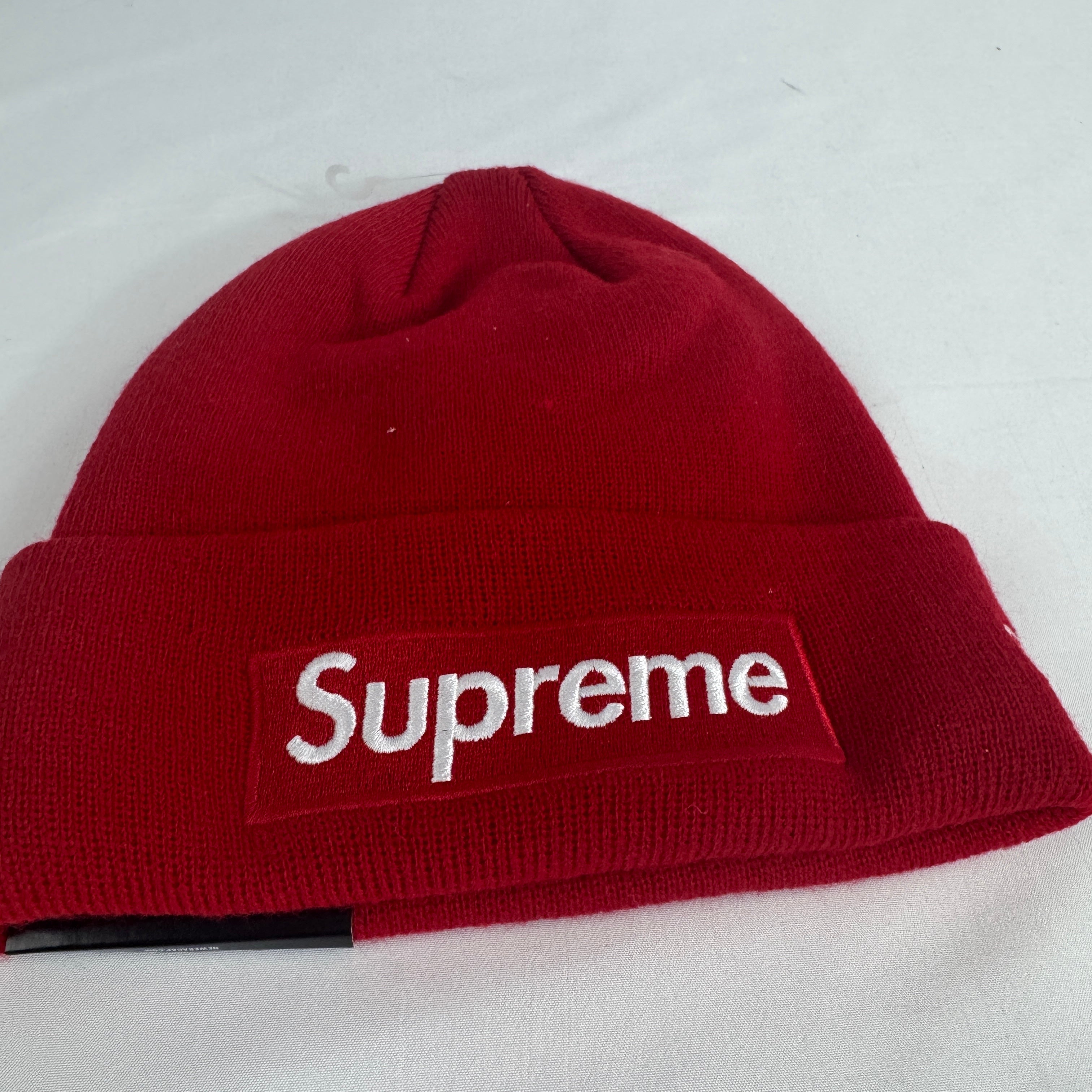 New Era Supreme Box Logo Beanie Red, Brand New With Tags