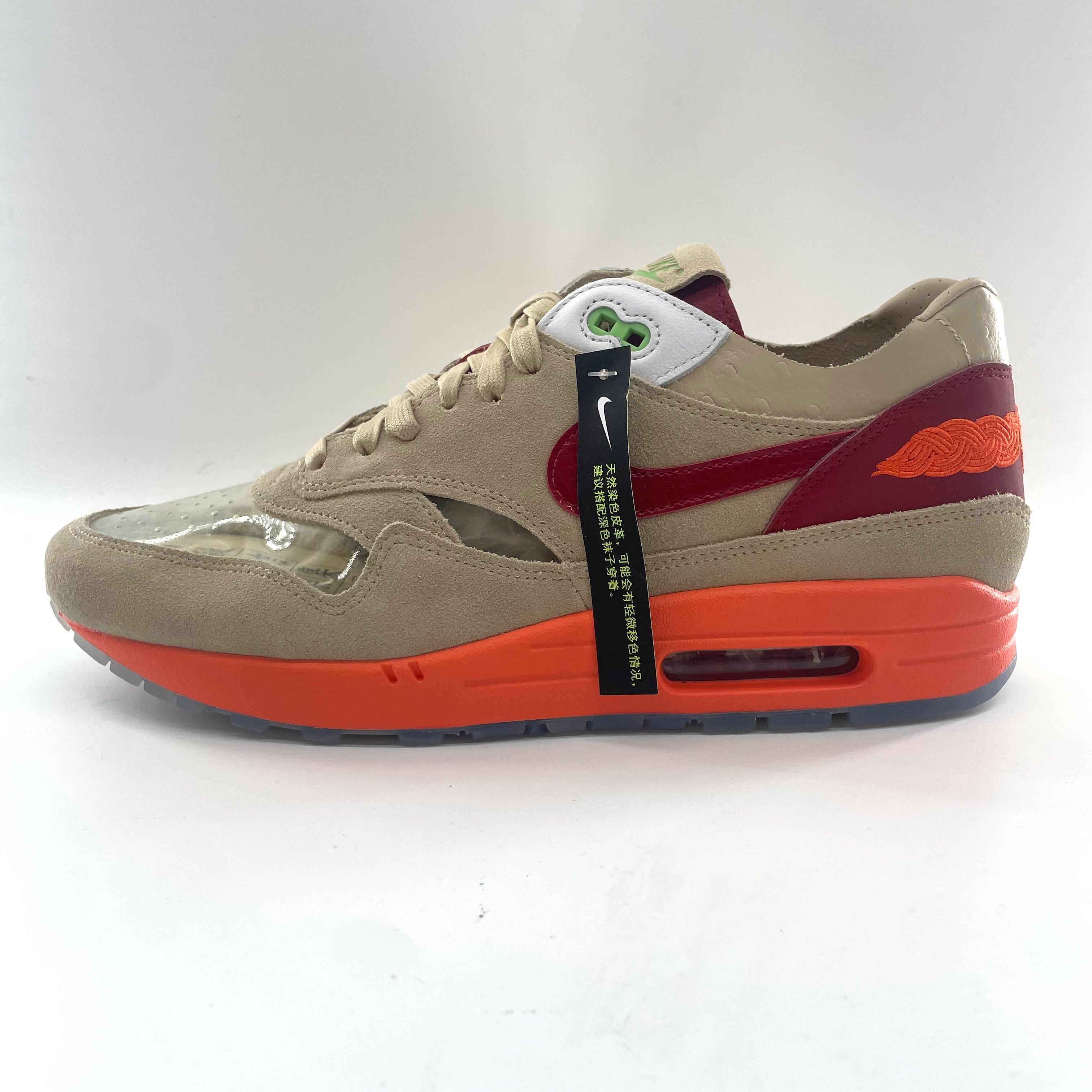 Nike Air Max 1/Clot Net/Deep Red-Orange Blaze. Size UK10.5