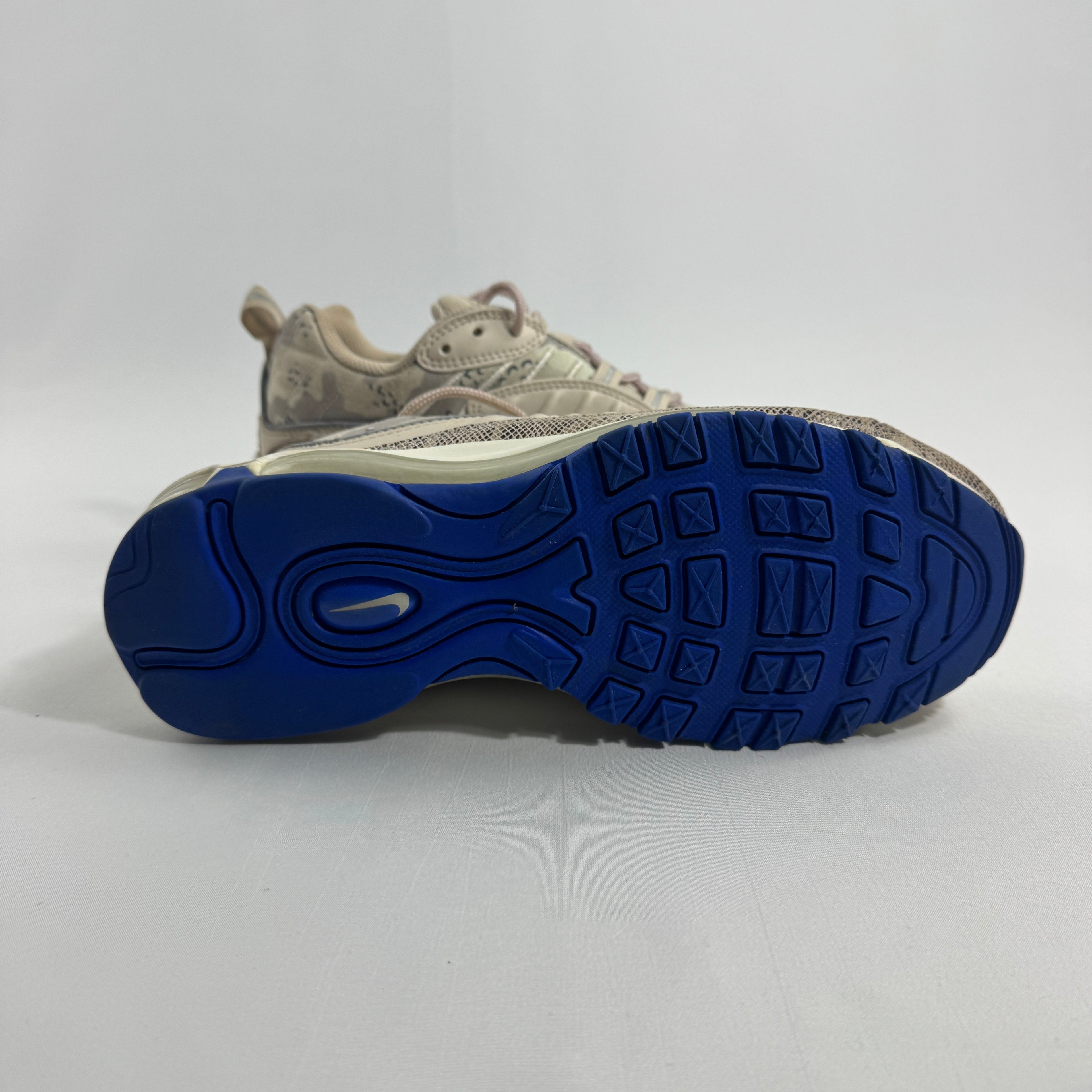 Nike Air Max 98 Snakeskin Camo is a bold reinterpretation of the classic Air Max 98, combining its signature layered upper