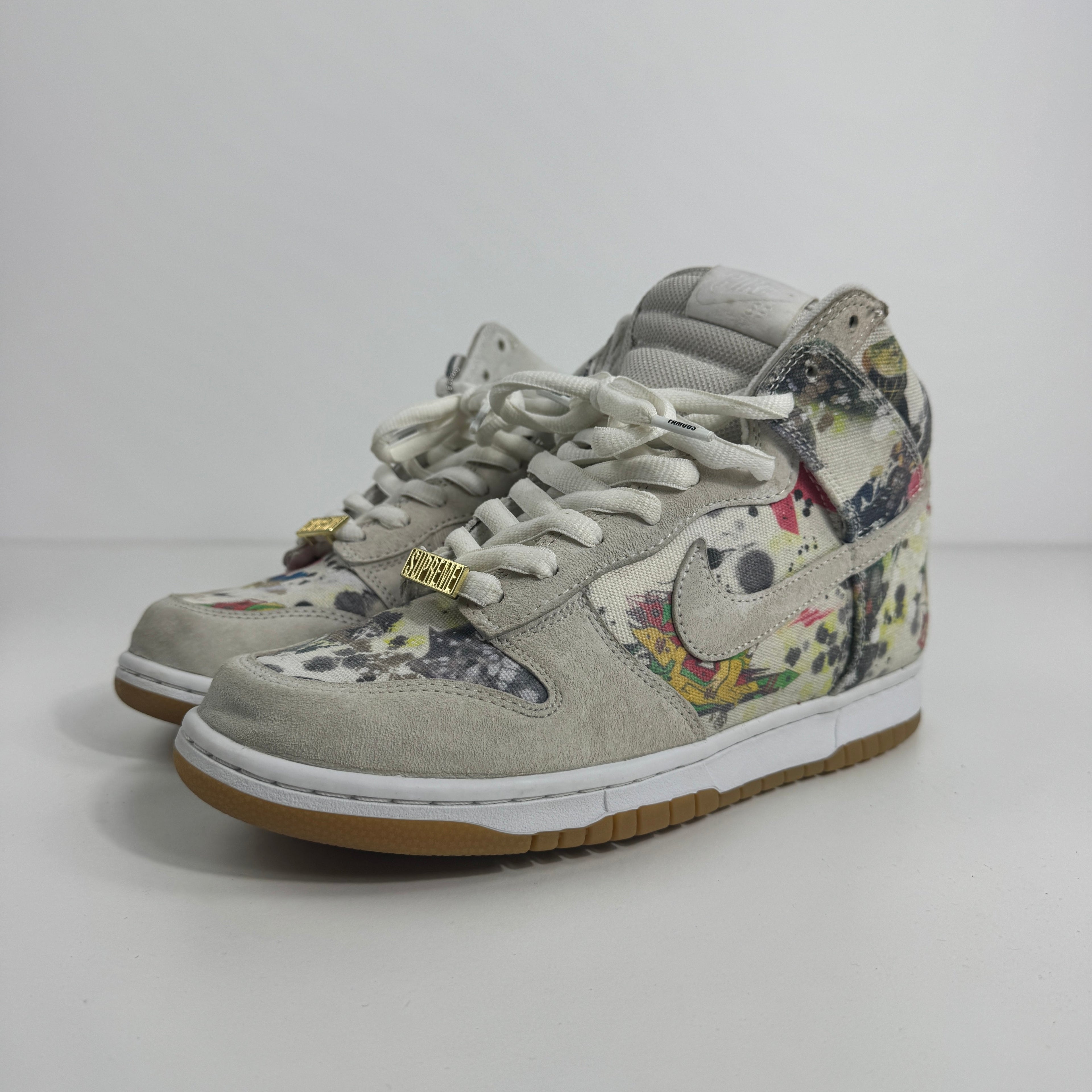 Nike SB Dunk High OG QS Supreme is a limited-edition collaboration that merges the classic SB Dunk High silhouette with