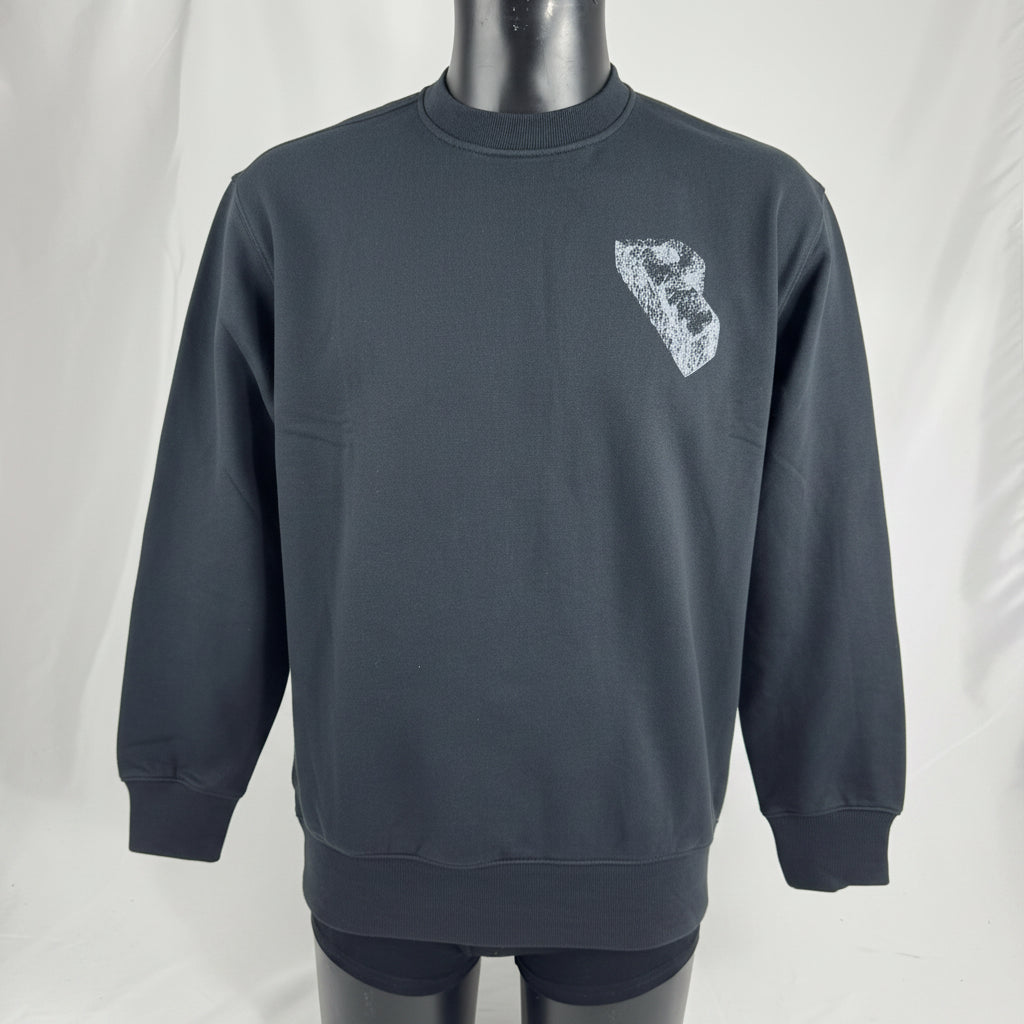 Palace Stones Crewneck crafted from premium cotton, featuring a bold graphic print, ribbed crew neck, cuffs, and hem, with a