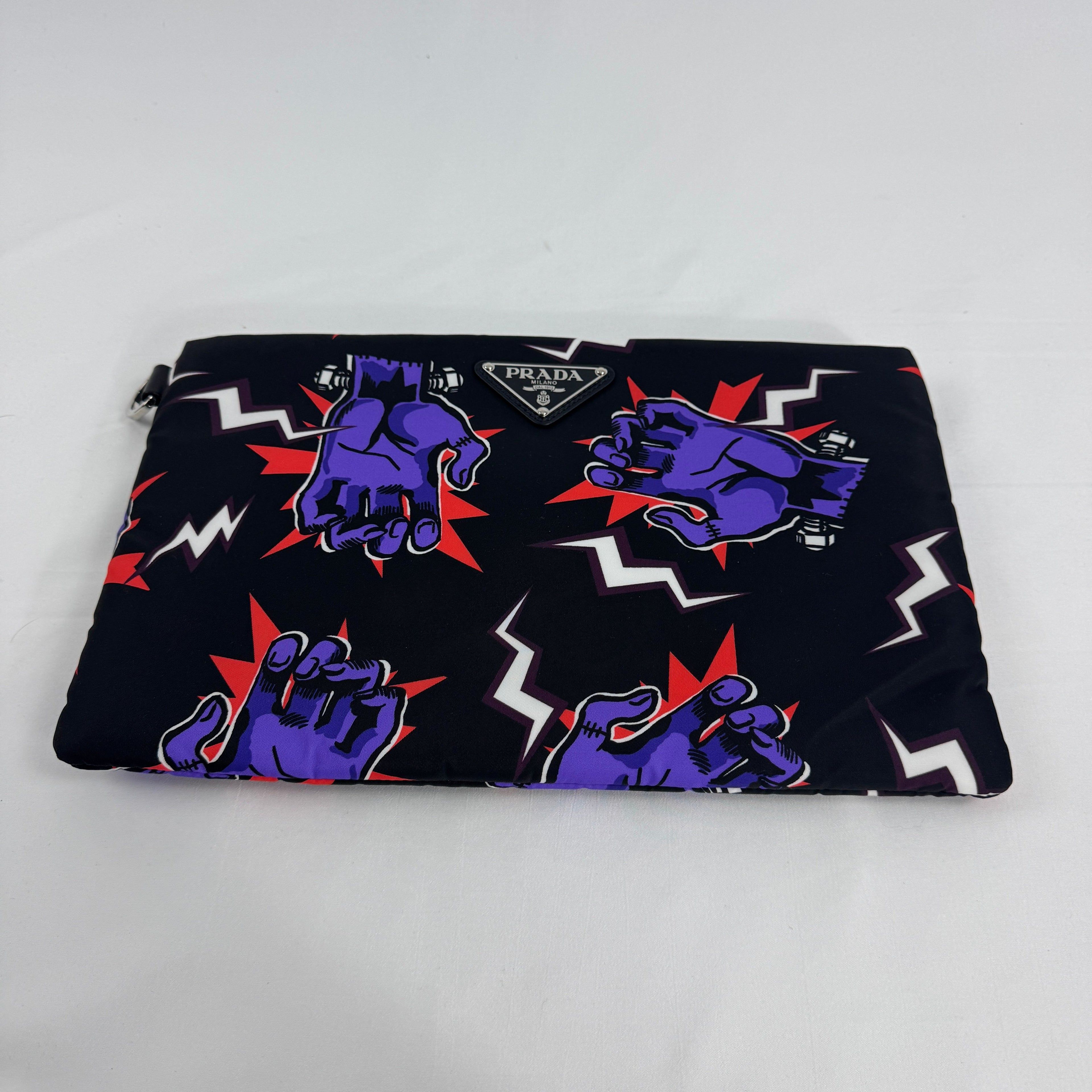 The Prada x Frankenstein Clutch Bag is a conceptual luxury-style accessory inspired by Frankenstein themes, combining