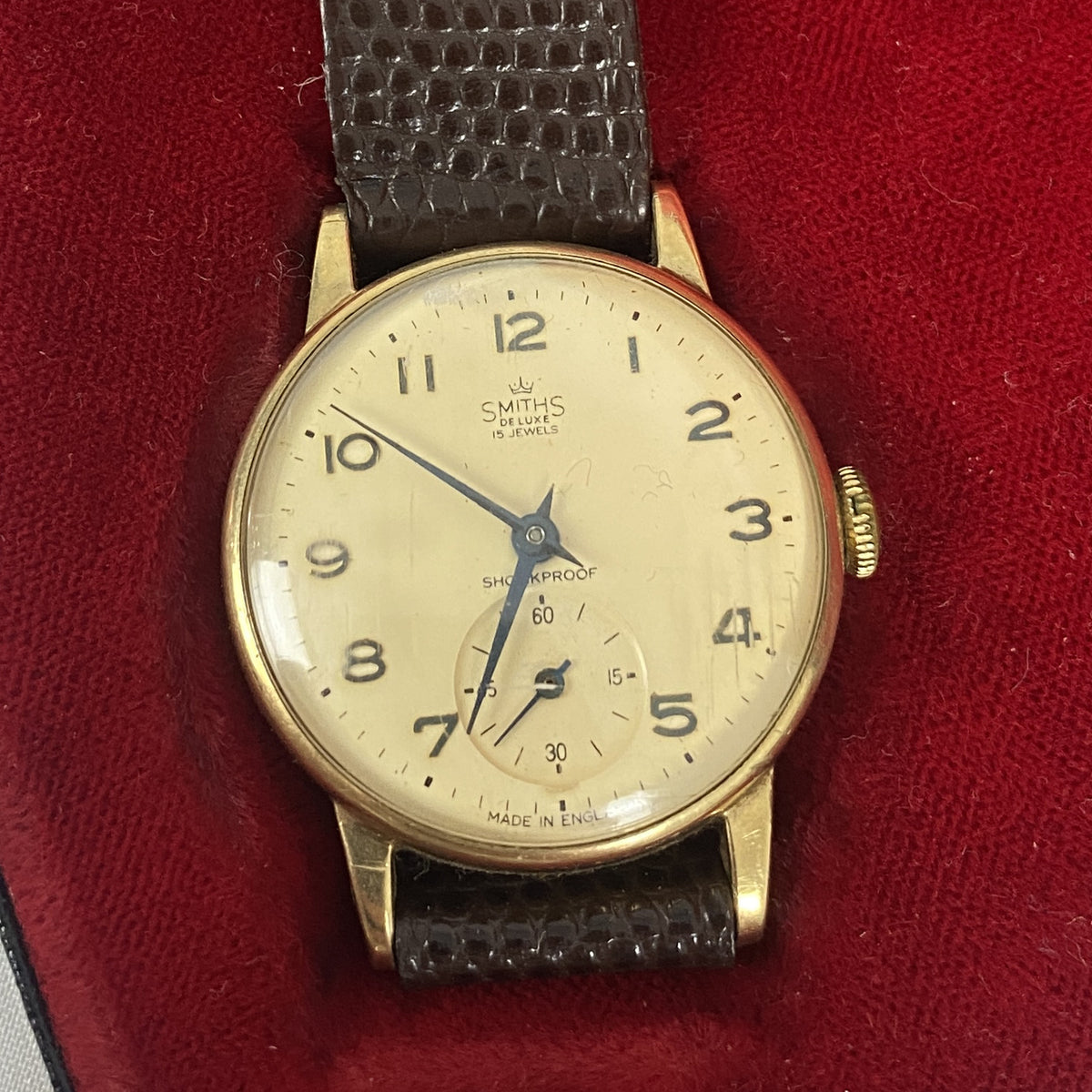 Smiths De Luxe 9ct Gold 15 Jewel Vintage Men's Watch