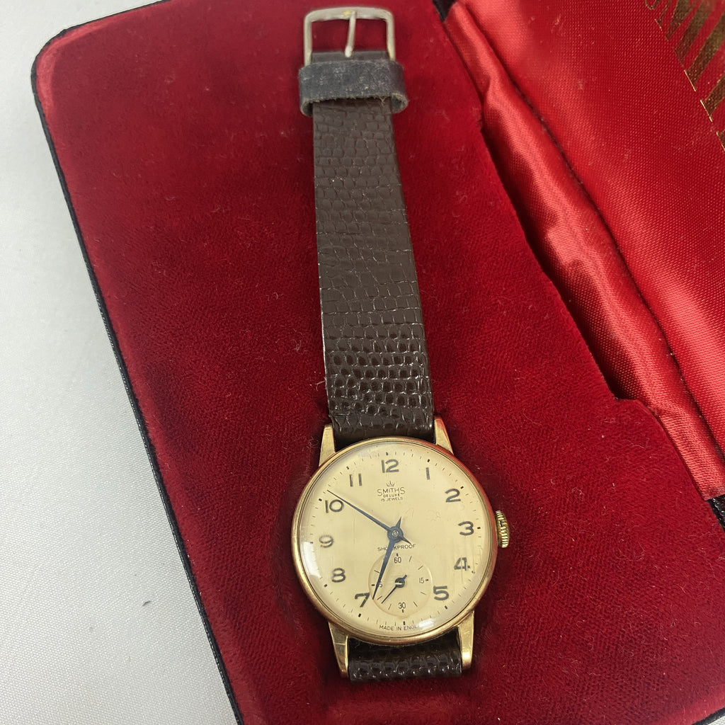 Smiths De Luxe 9ct Gold 15 Jewel Vintage Men's Watch