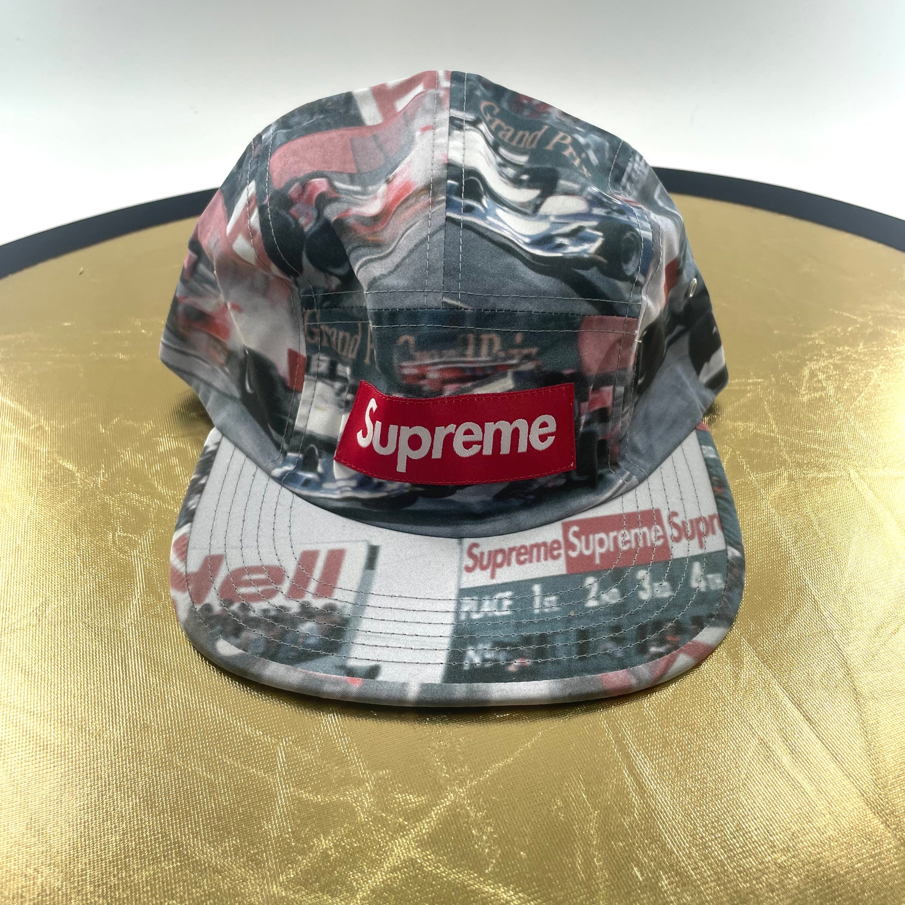 Classic 5-panel camp cap silhouette, all-over printed graphic.