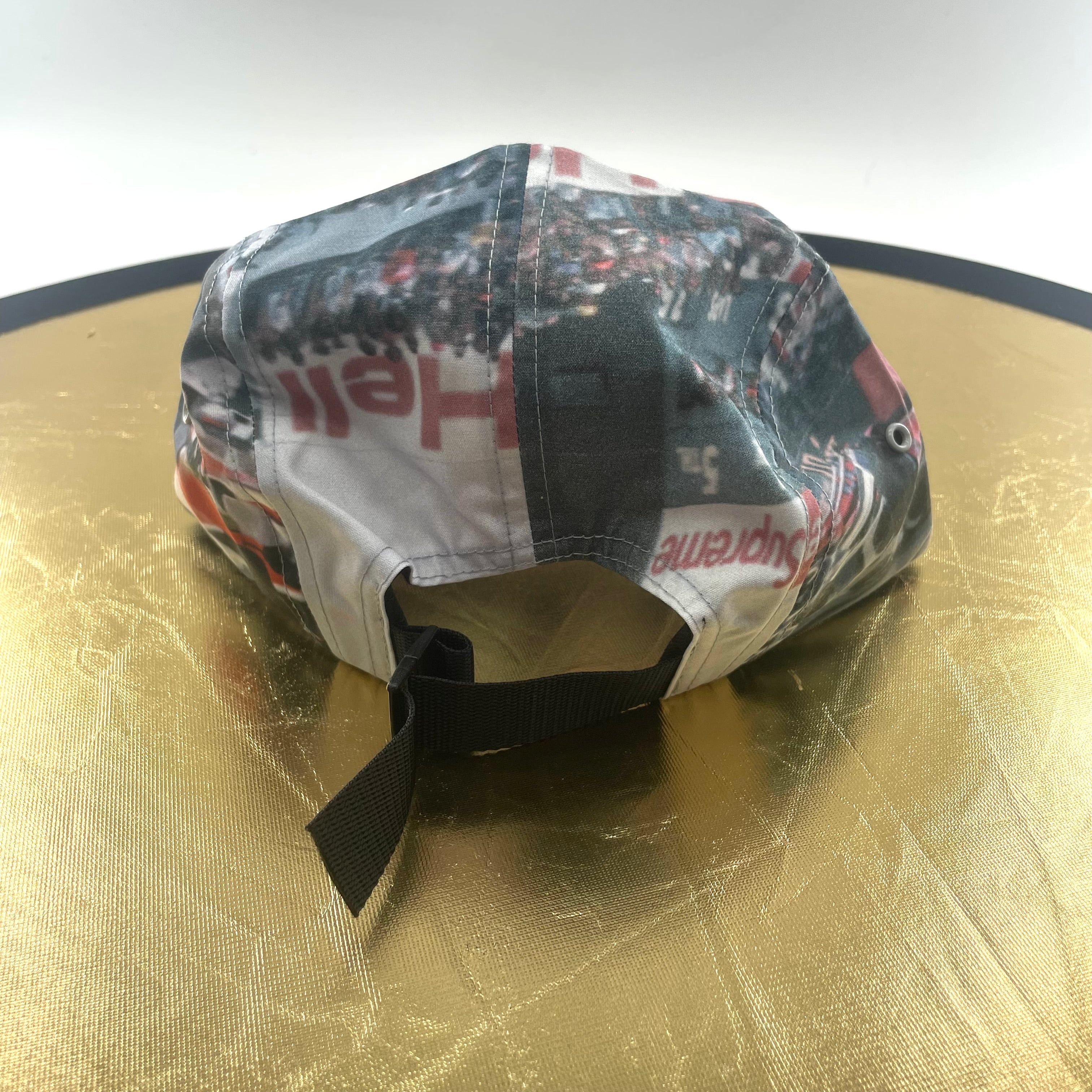 Classic 5-panel camp cap silhouette, all-over printed graphic.