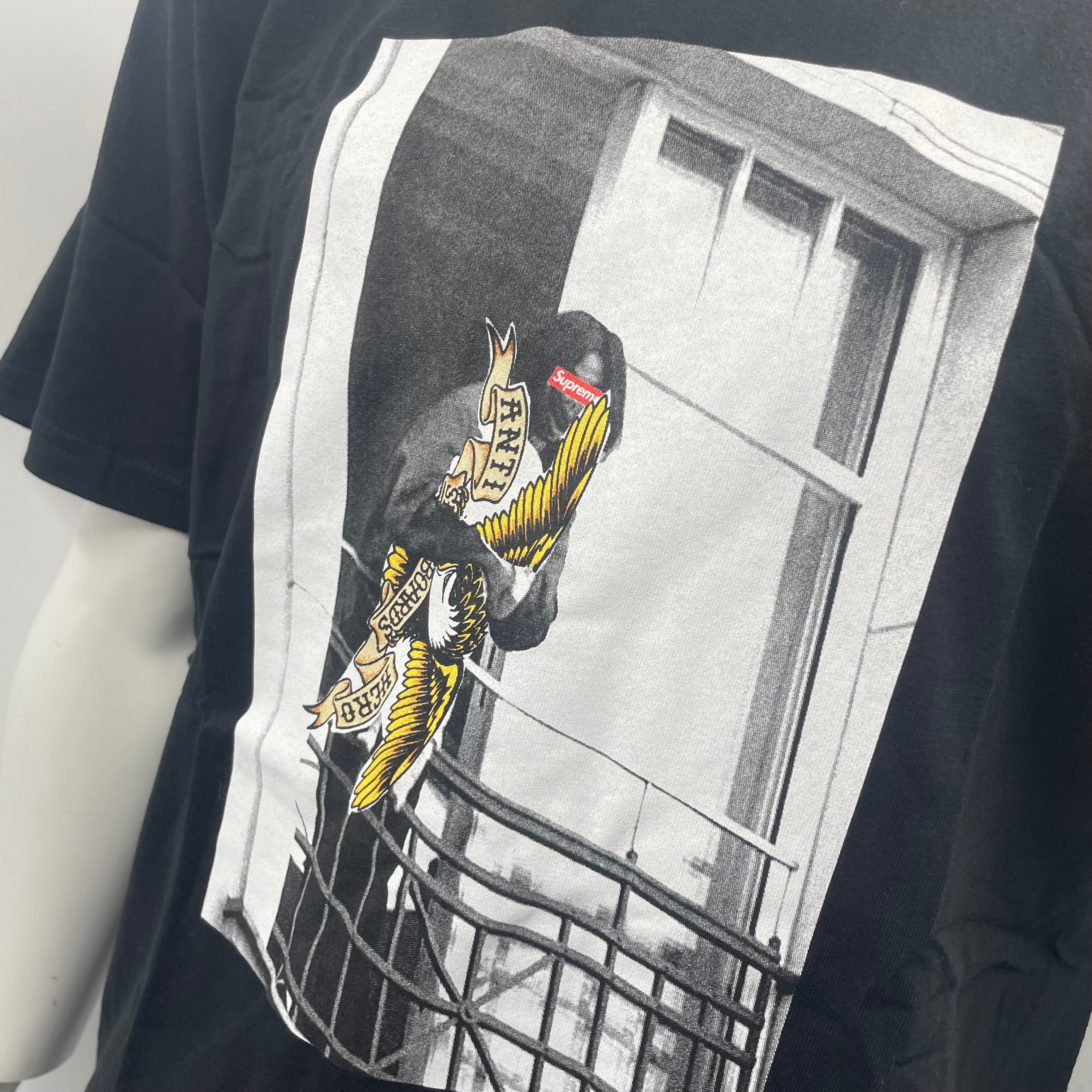 Supreme Antiheroa Balcony Graphic Tee In Black. Size Medium