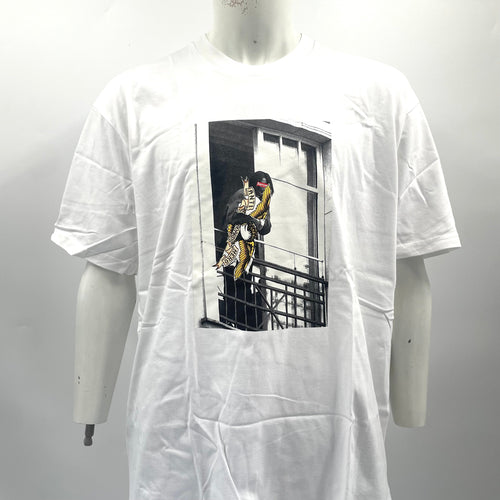 Supreme Antiheroa Balcony Graphic Tee In White. Size XL.