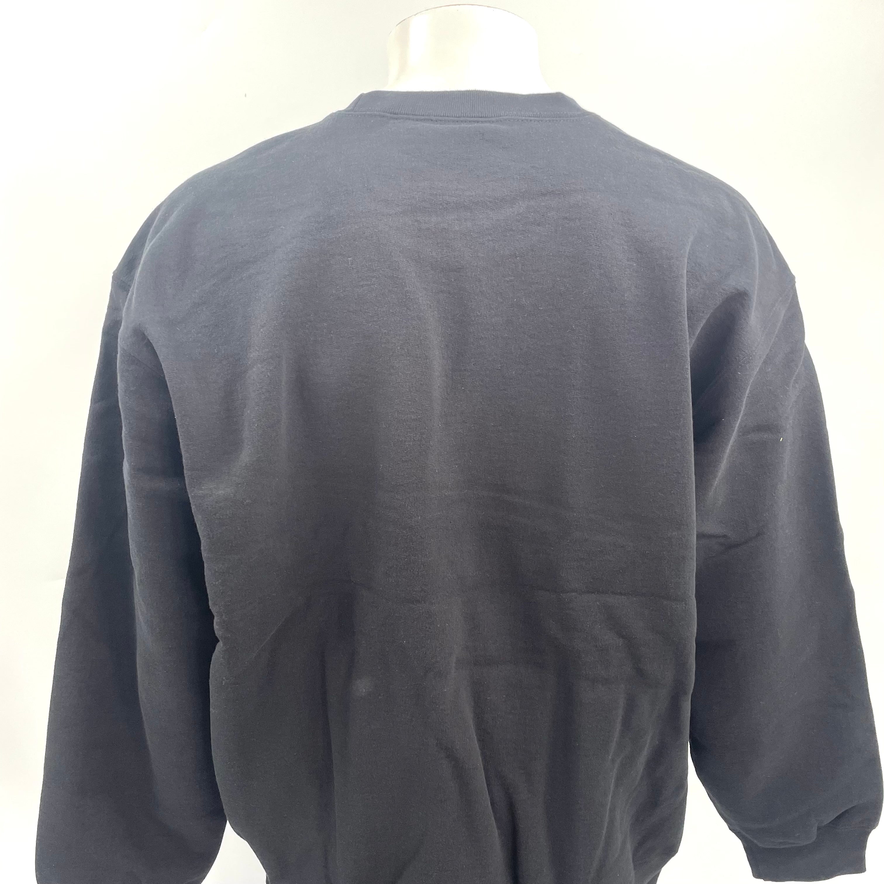 Plain Black Supreme Crewneck With Red Box Logo In Size XL